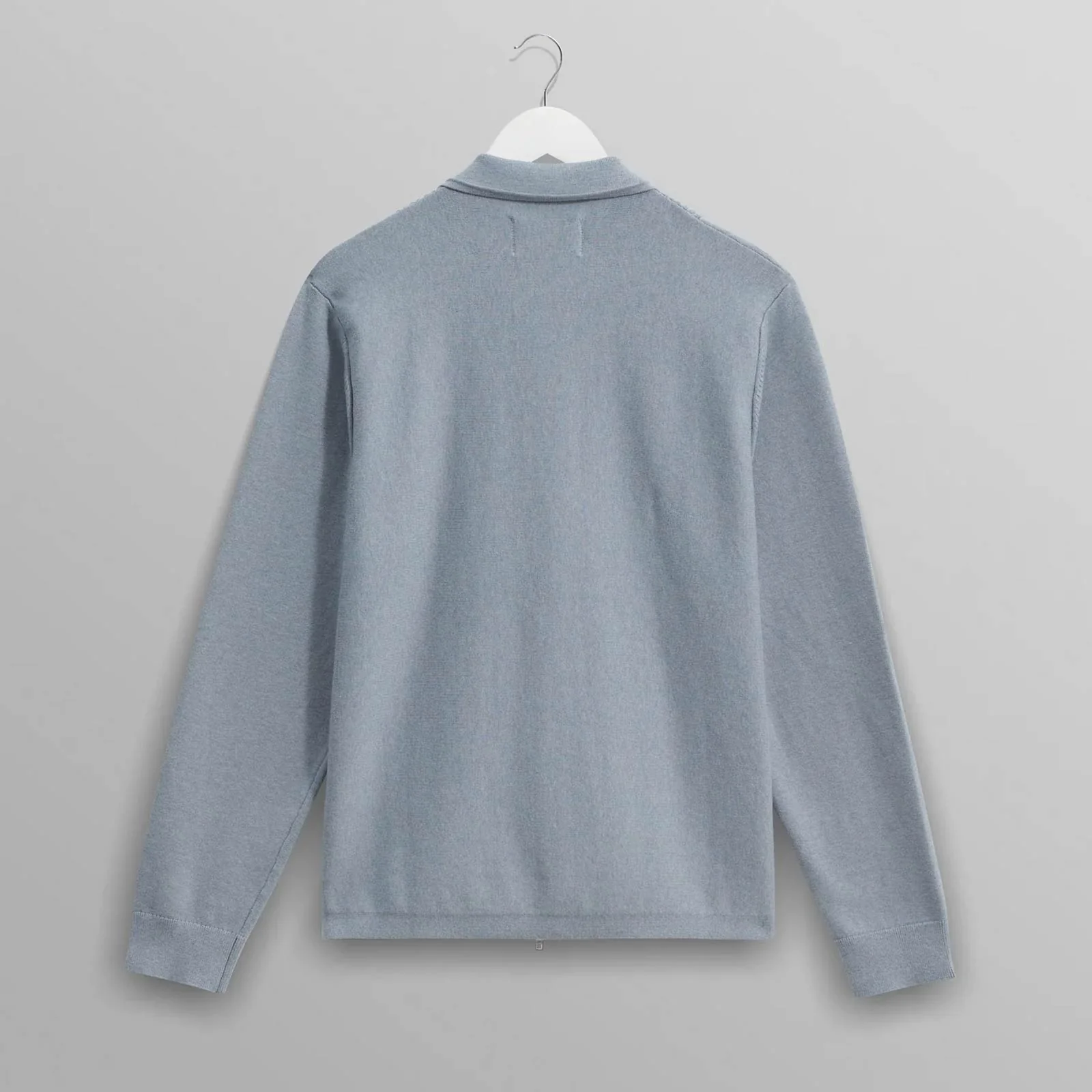 Lennox Zip Polo Milano Ripple Stripe grey blue - Image 9