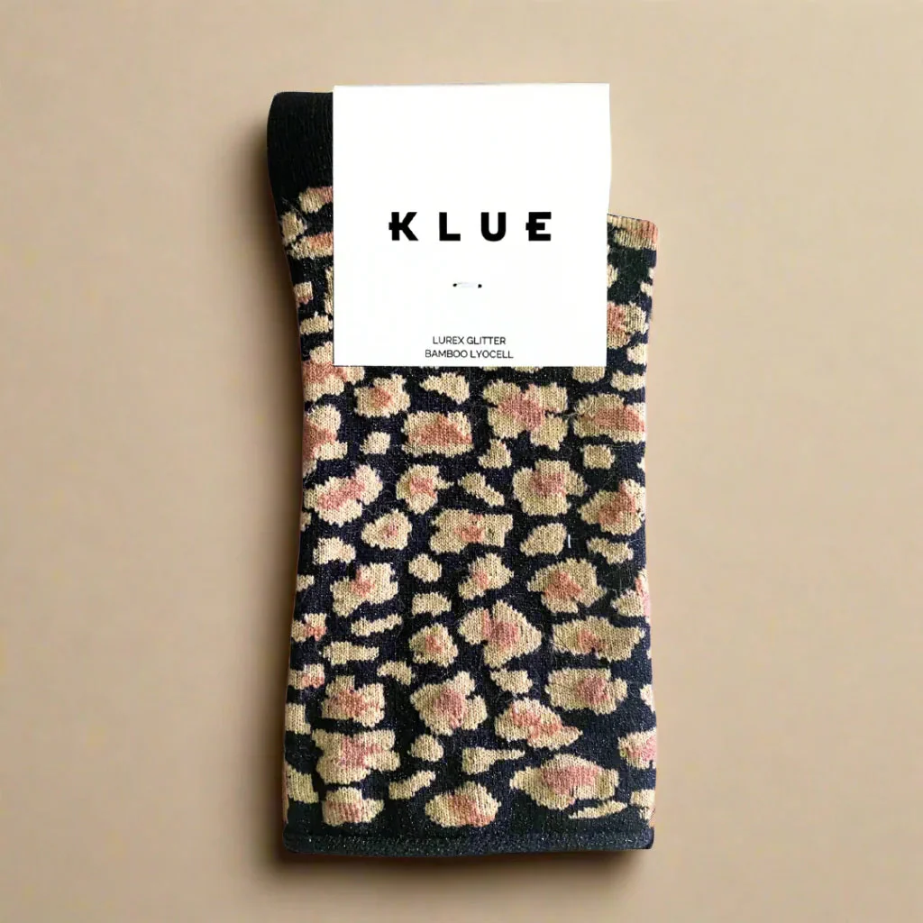Leopard Lurex Socks amber