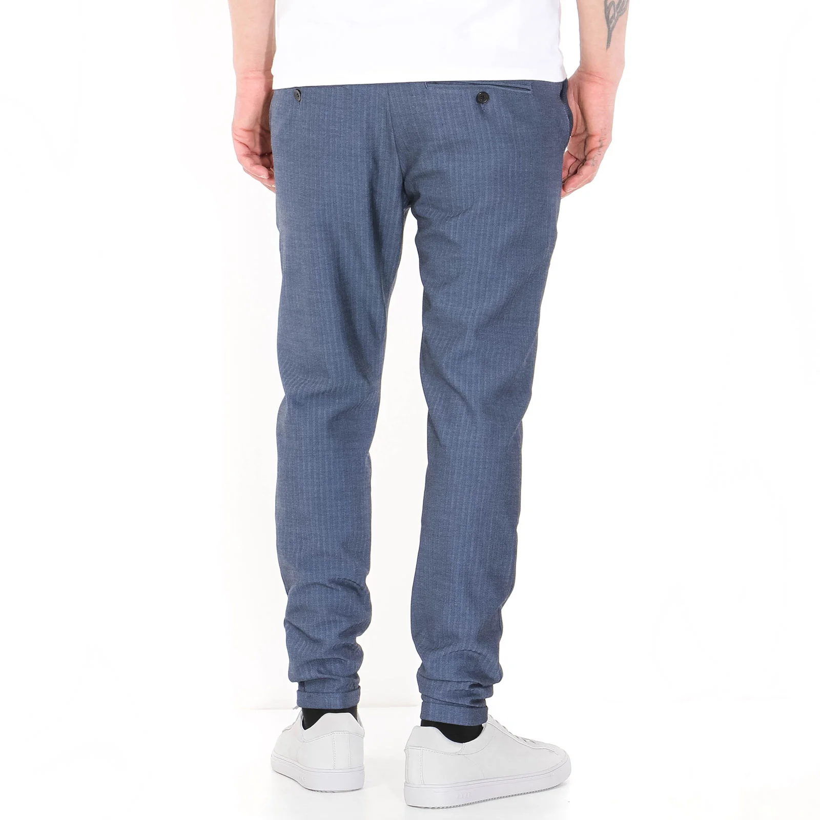 Como Herringbone Pants dark navy - Image 3