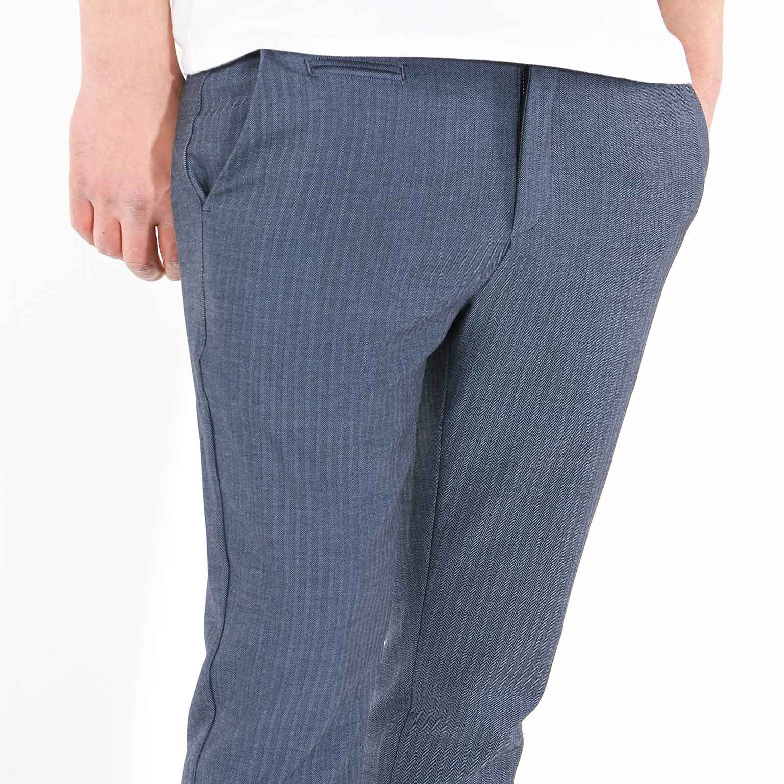 Como Herringbone Pants dark navy - Image 4