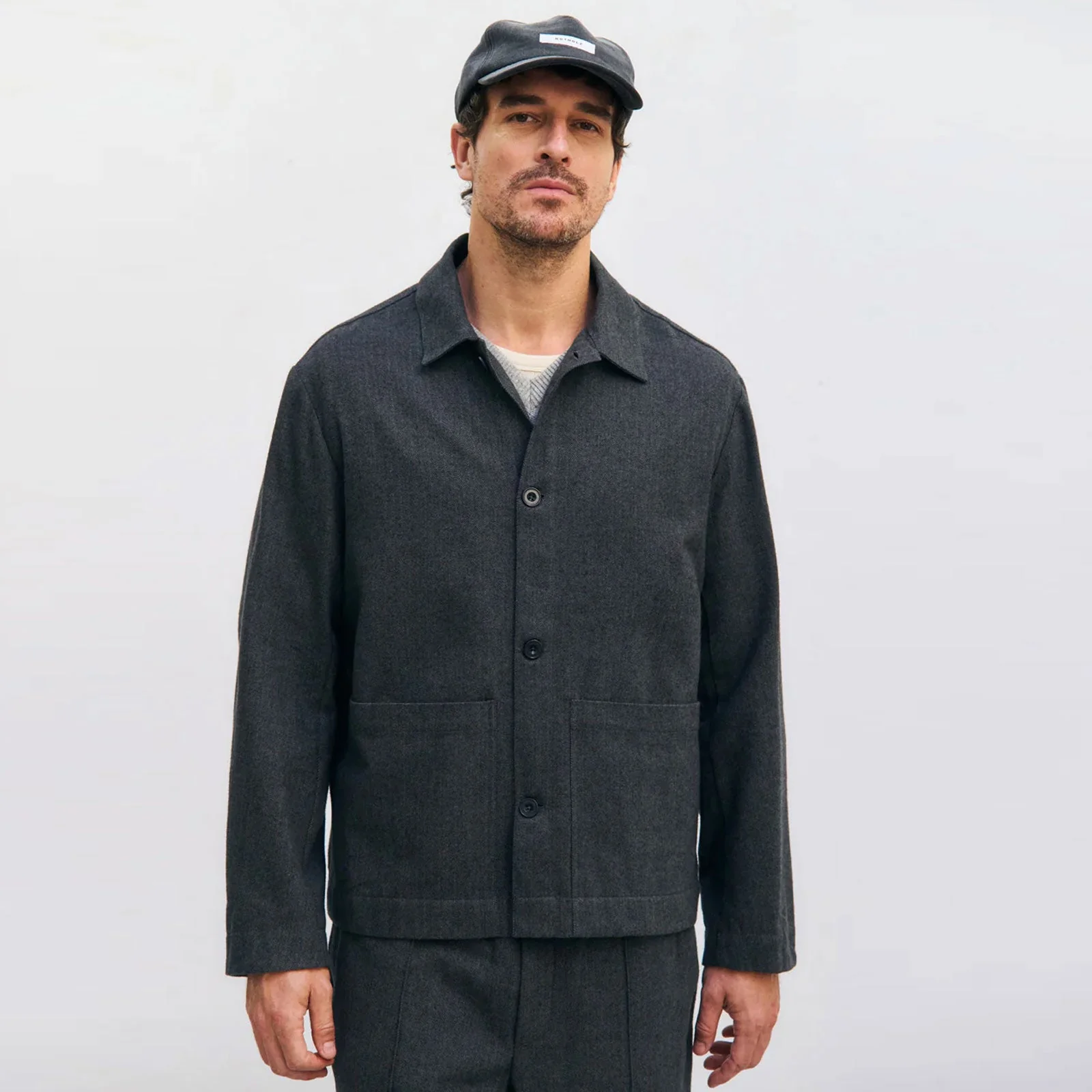 Light Overjacket herringbone grey