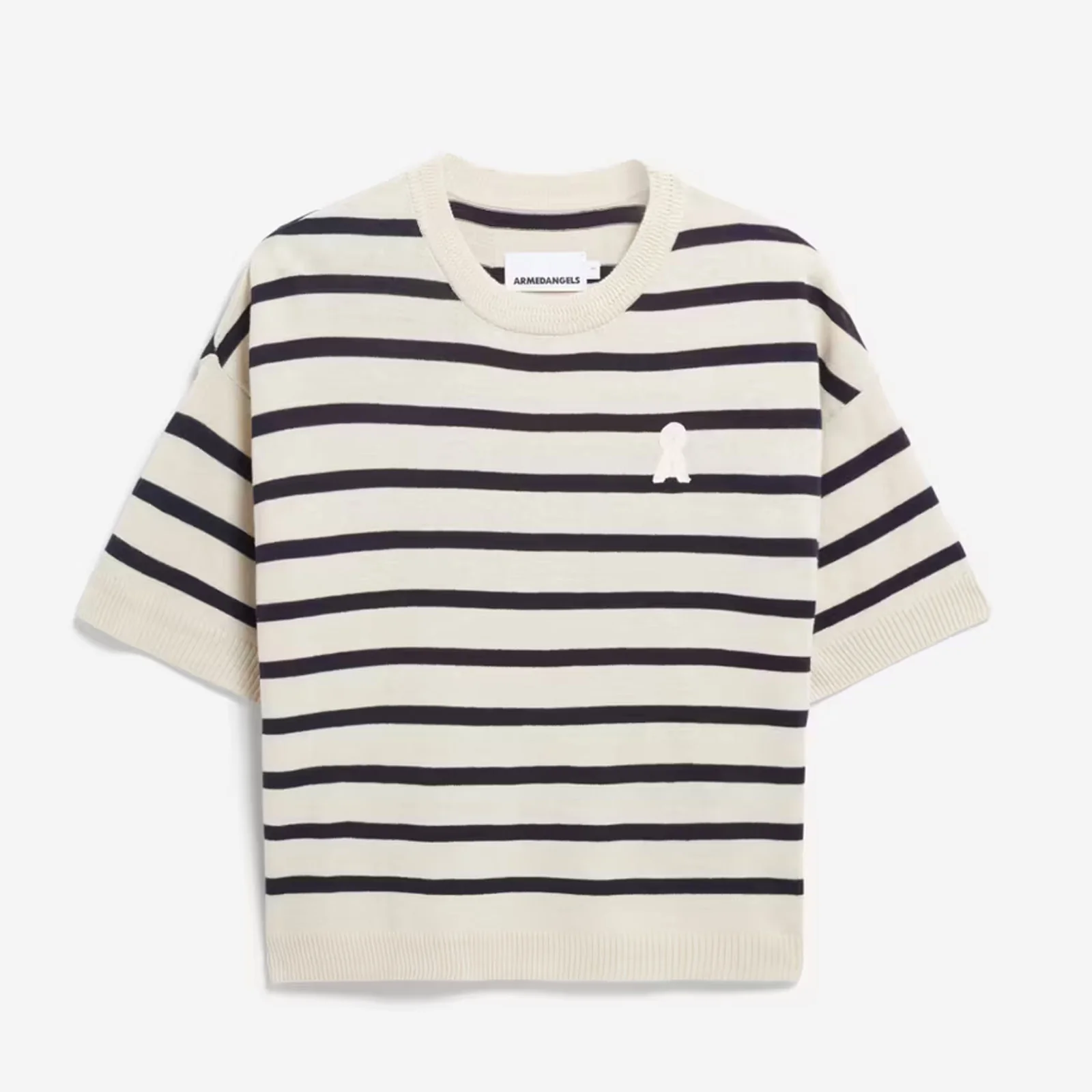 Lizaa Lino Stripes Top raw white/night sky - Image 4