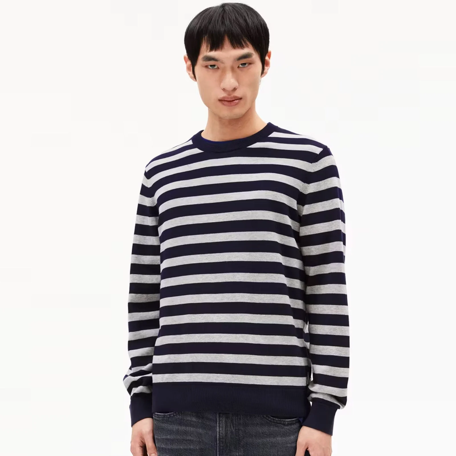 Loukaa Fine Stripes Jumper night sky/silver melange