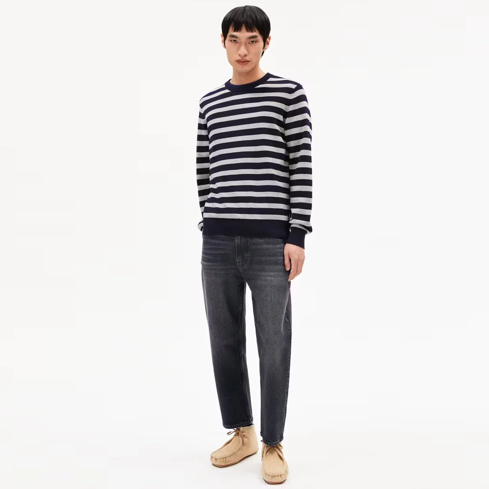 Loukaa Fine Stripes Jumper night sky/silver melange - Image 3