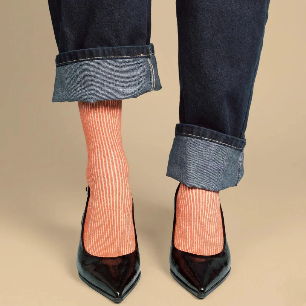 Lurex Glitter Socks brick - Image 2
