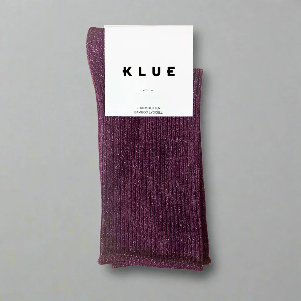 Lurex Glitter Socks burgundy wine