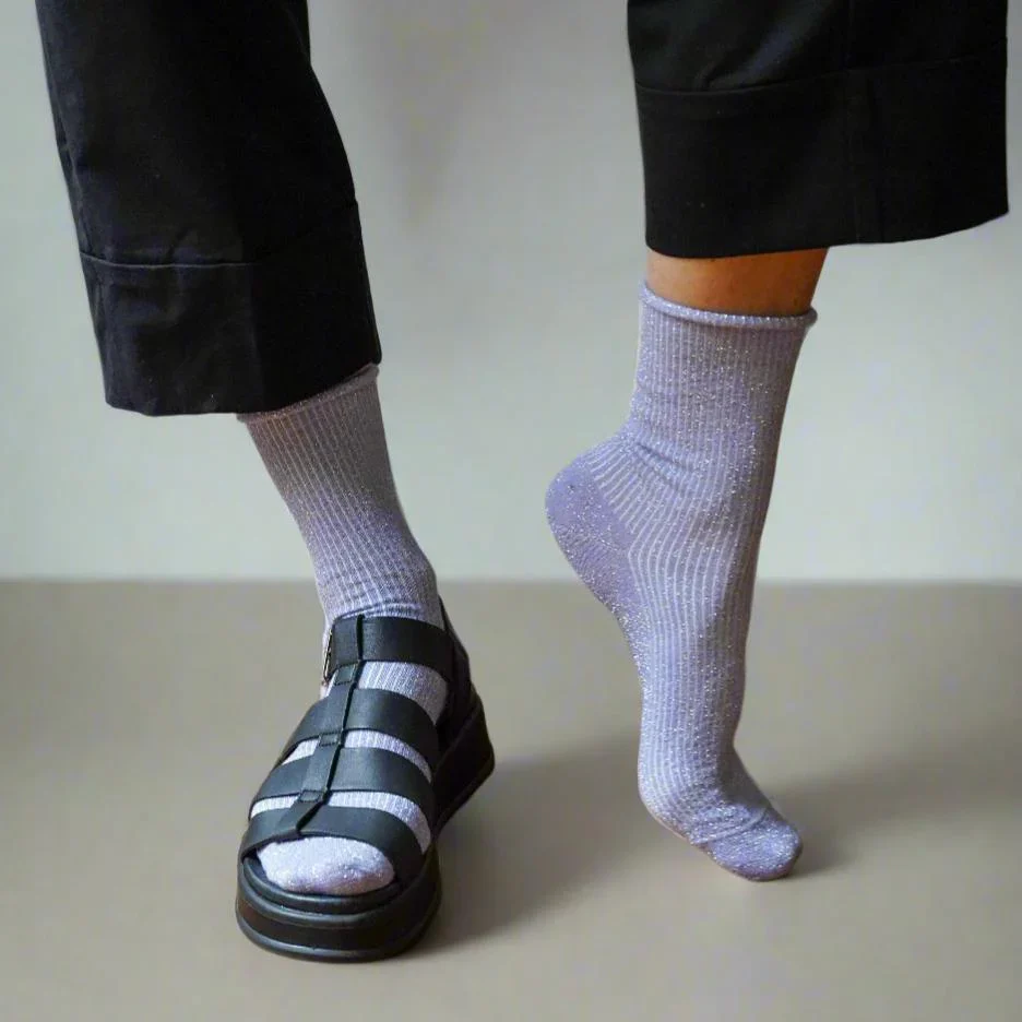 Lurex Glitter Socks lilac - Image 3