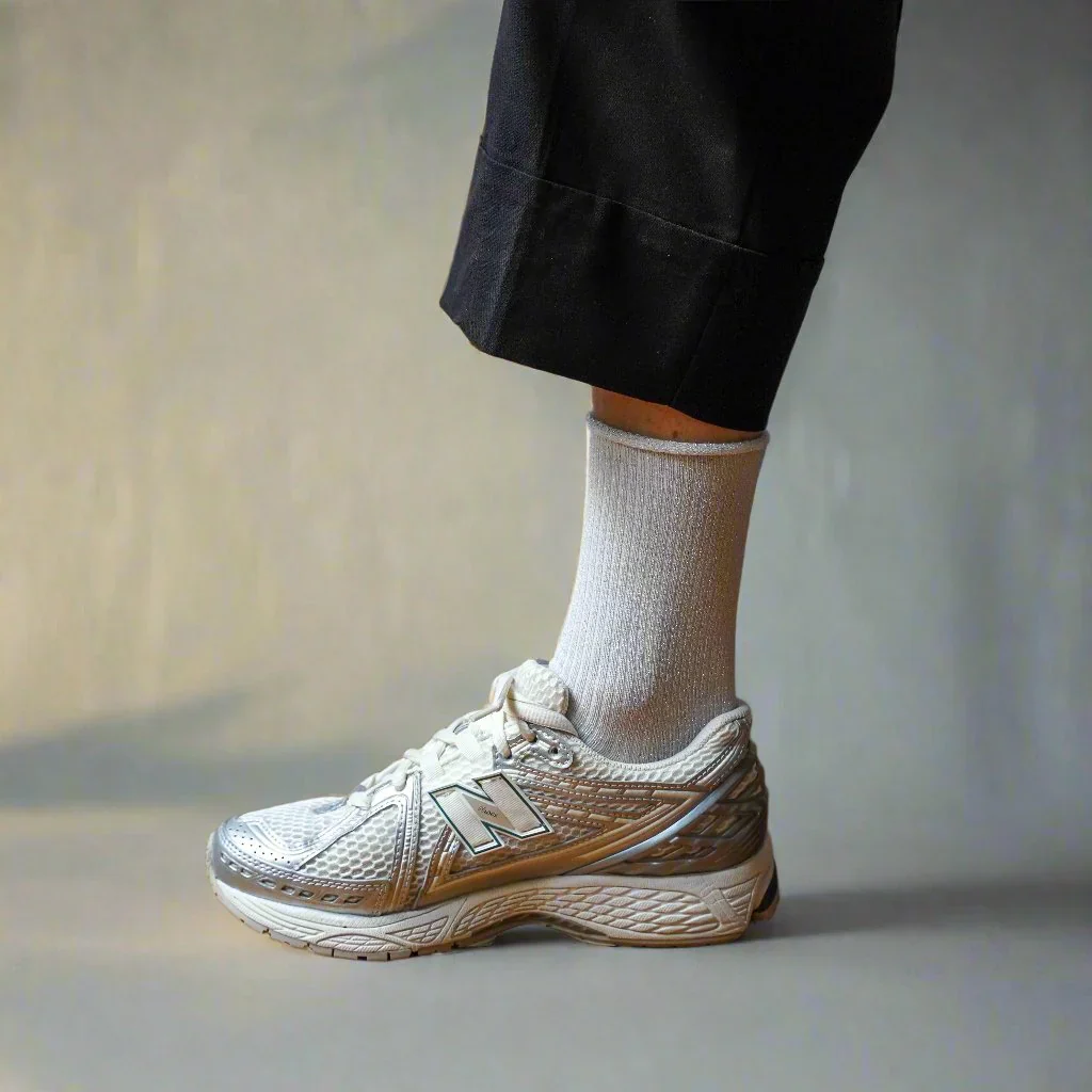 Lurex Glitter Socks white - Image 3