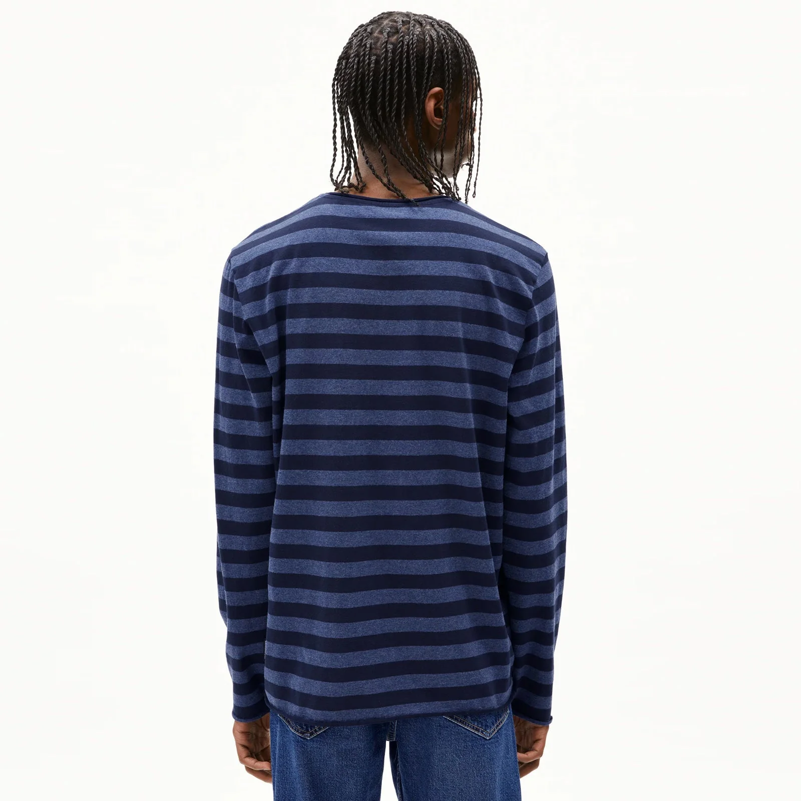 Maarkos LS Stripes Br Tee blue melange/night sky - Image 2