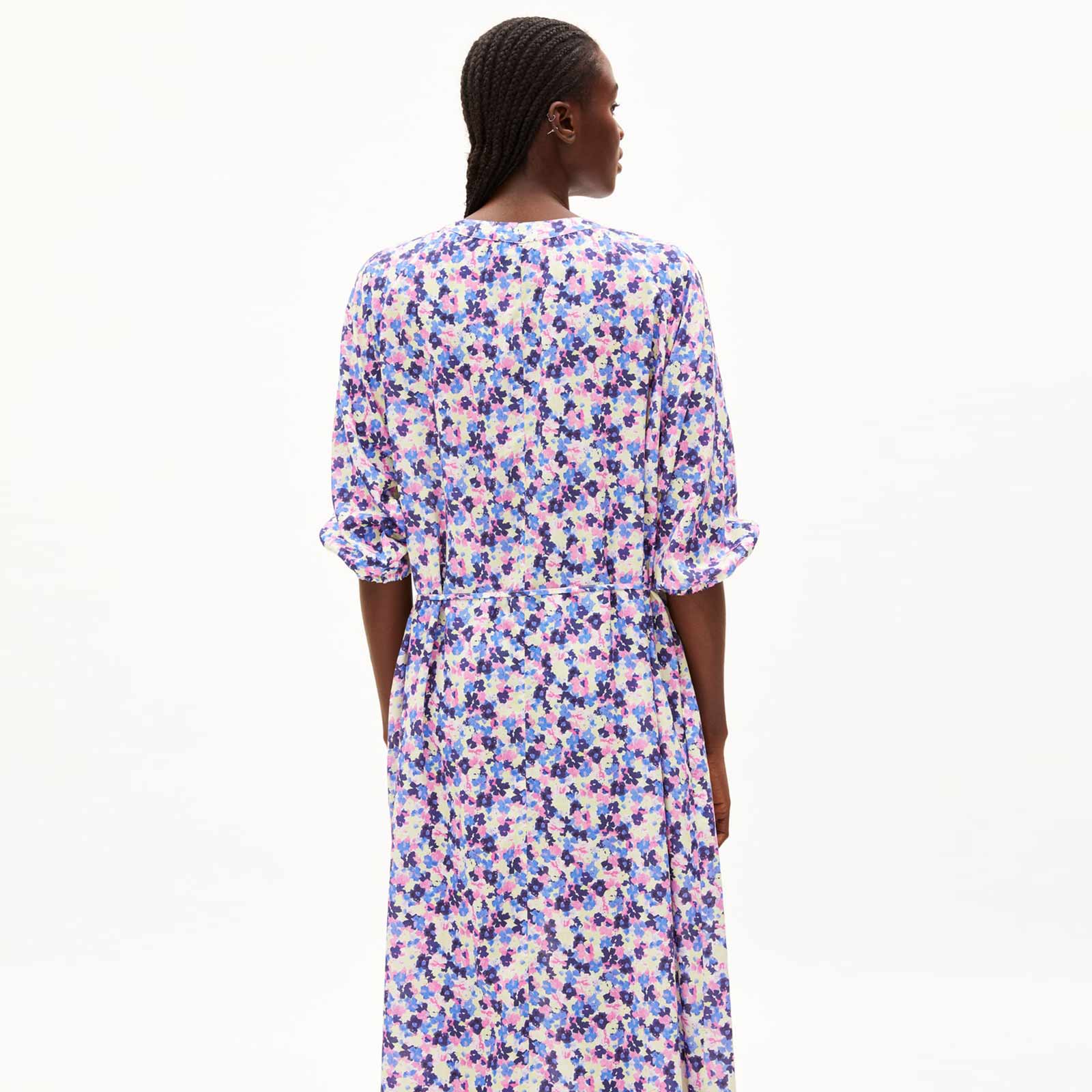 Madithaa Multi Floral Dress light lime - Image 3