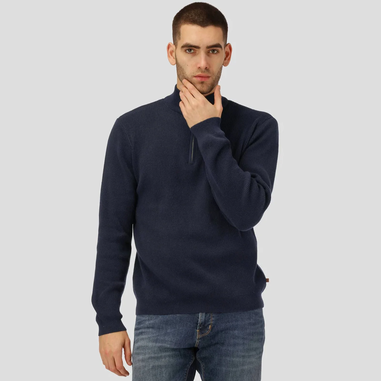 Mario Half Zip Jumper navy