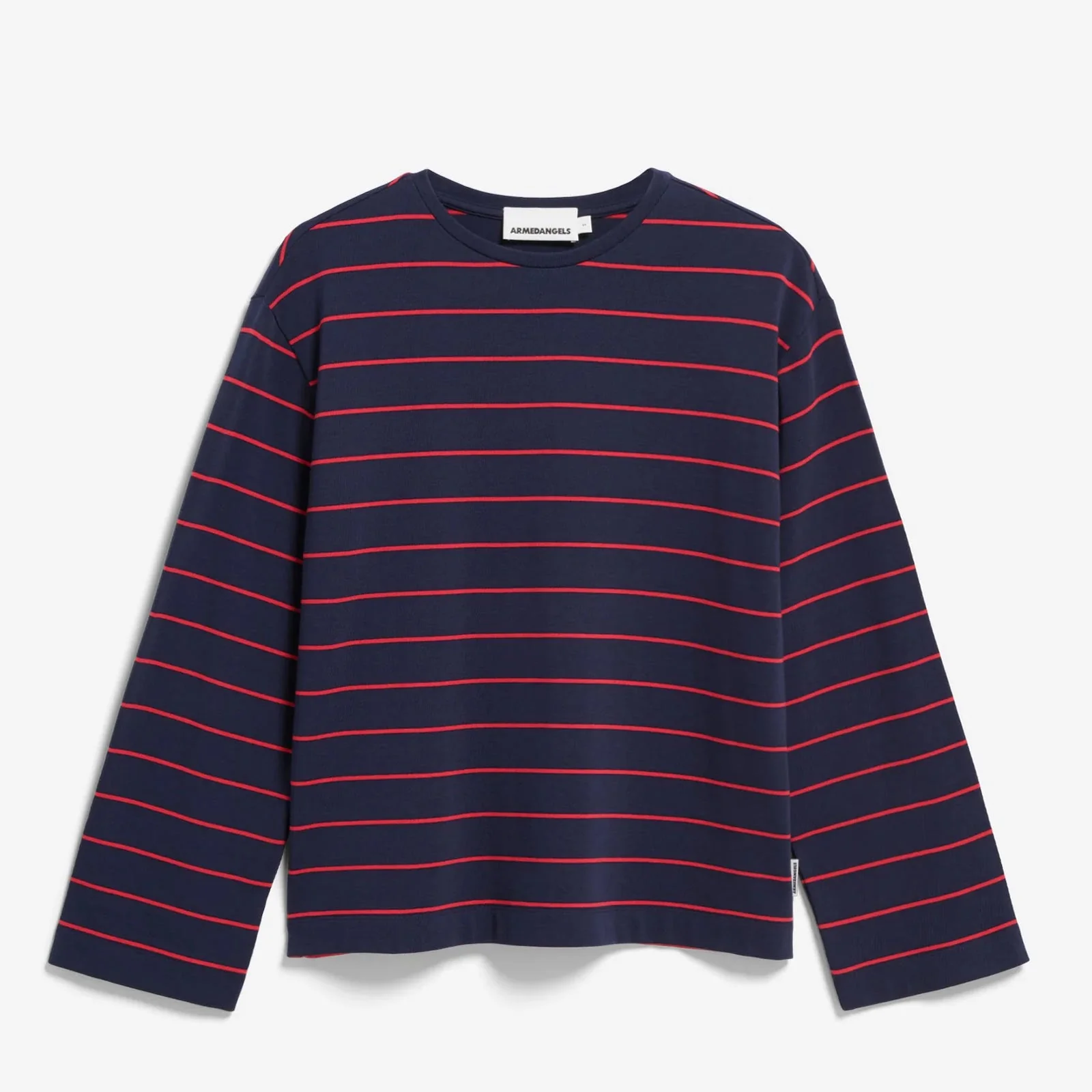 Marynaa Fine Stripe Jumper tinted navy/candy apple - Image 4
