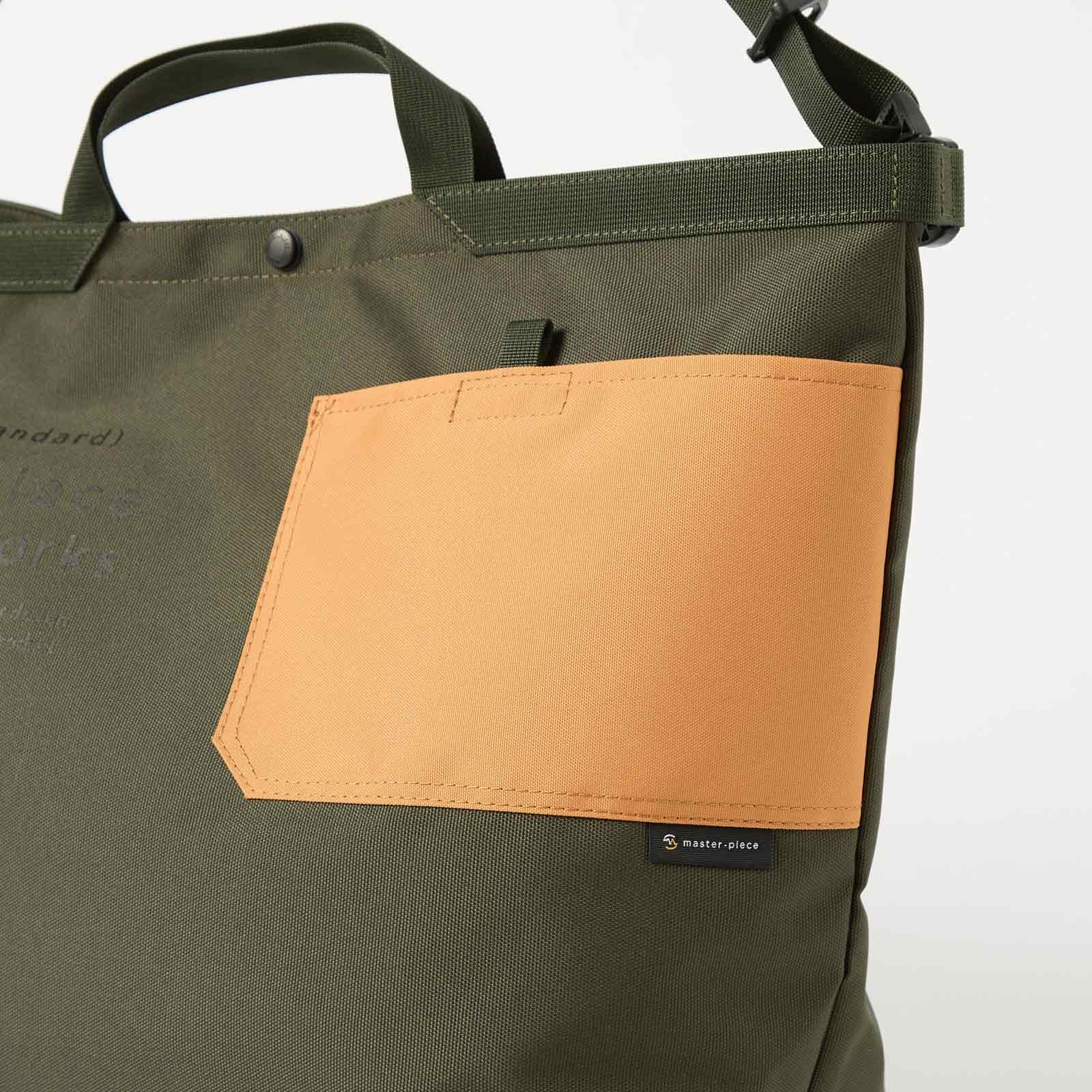 master-piece x Universal Works Large Tote Bag olive - Image 7