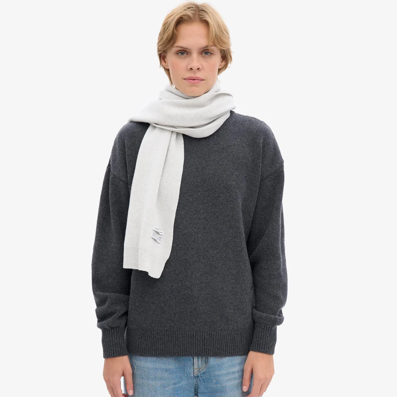 Merino Wool Scarf snow melange - Image 4