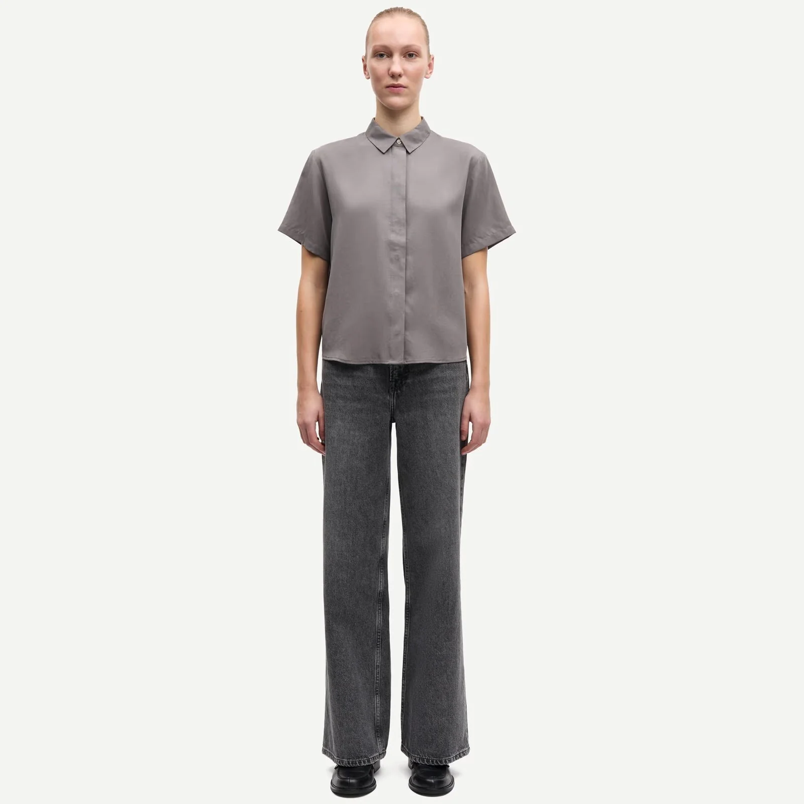 Mina SS Shirt 14028 dark gull gray - Image 3