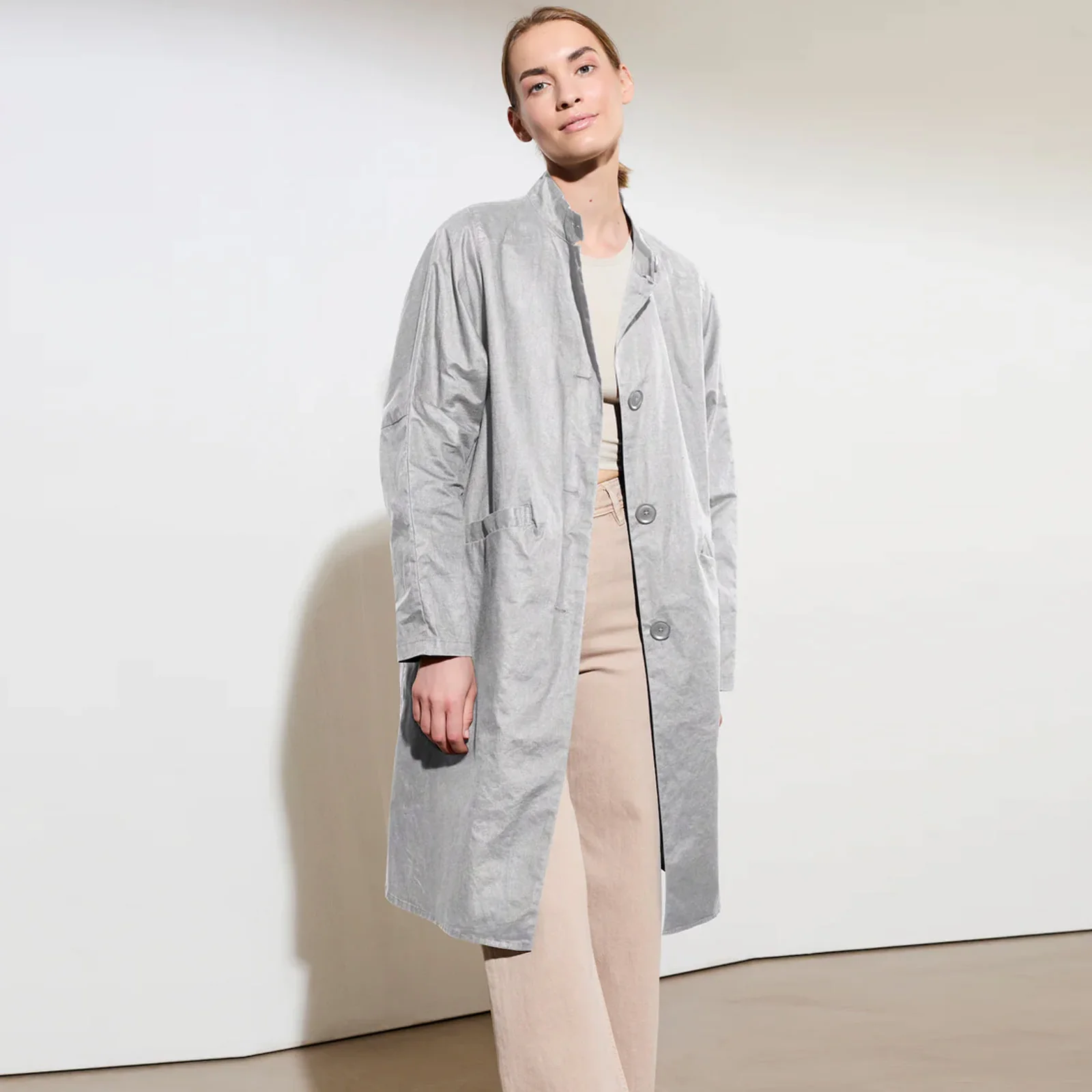 Mira long Coat silver