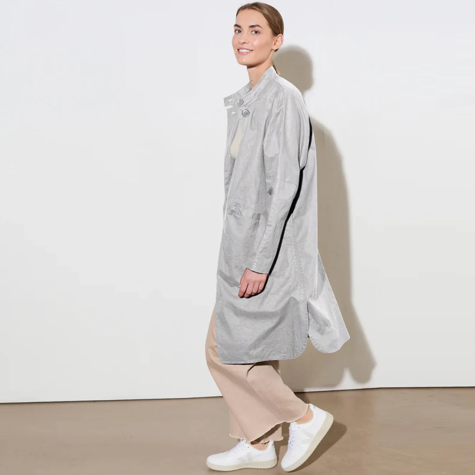 Mira long Coat silver - Image 3
