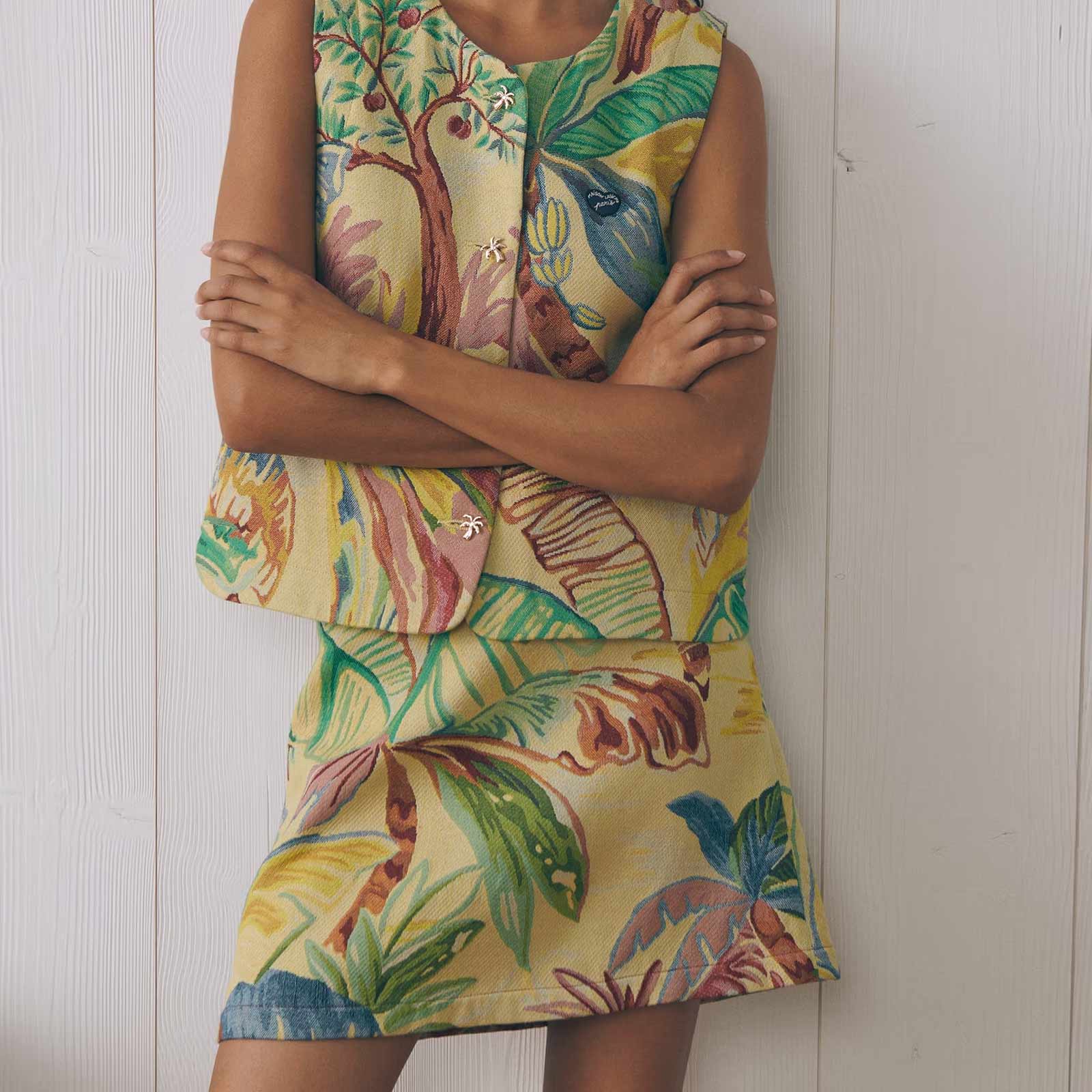Missofee Skirt palm tree jacquard - Image 3