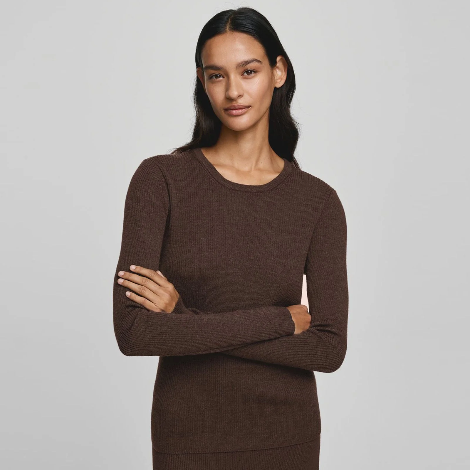 MSCHCriselle Avalina Rib Pullover hot fudge melange