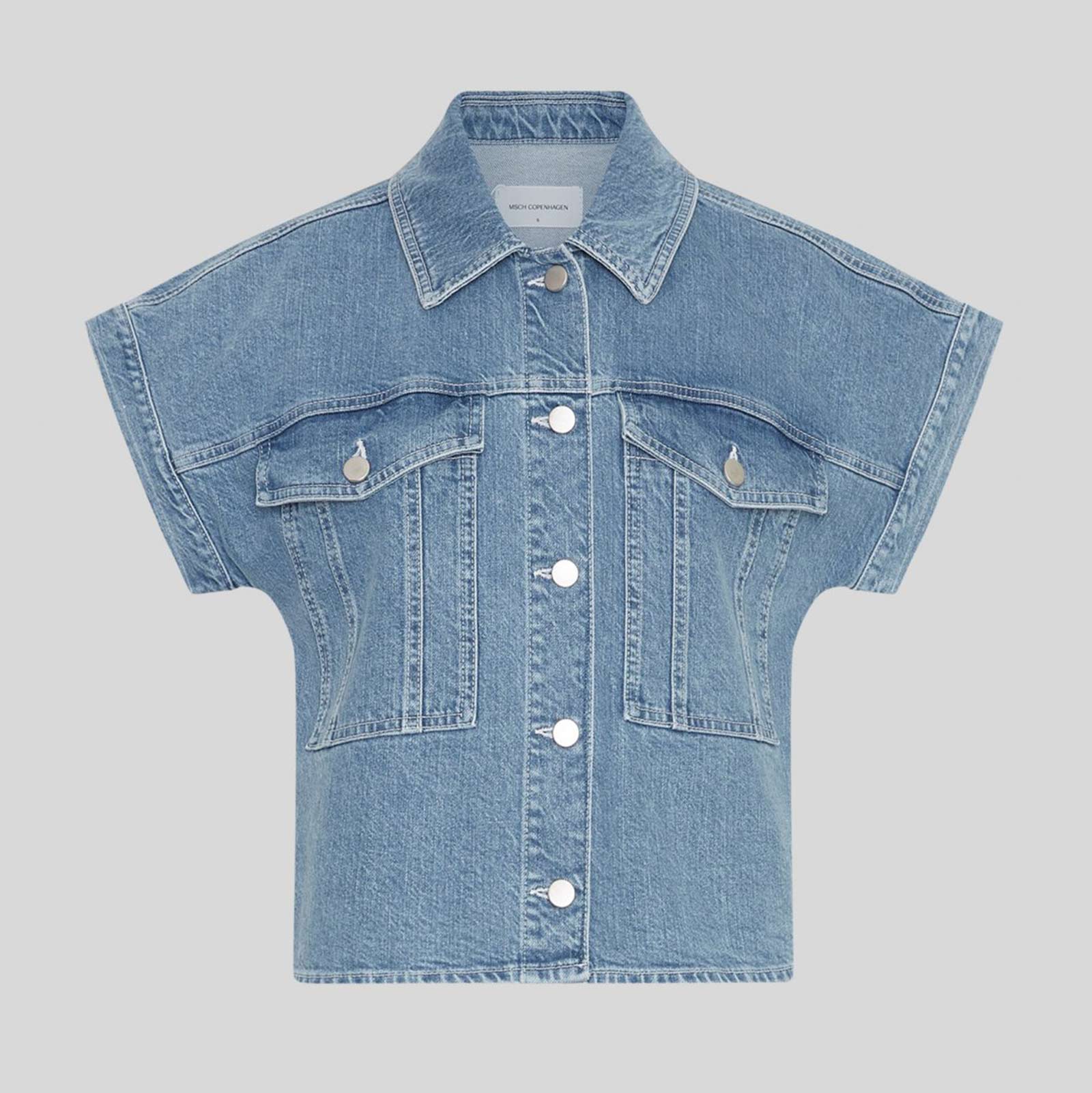 MSCHElida Ada SS Denim Shirt light blue wash 19026 - Image 2