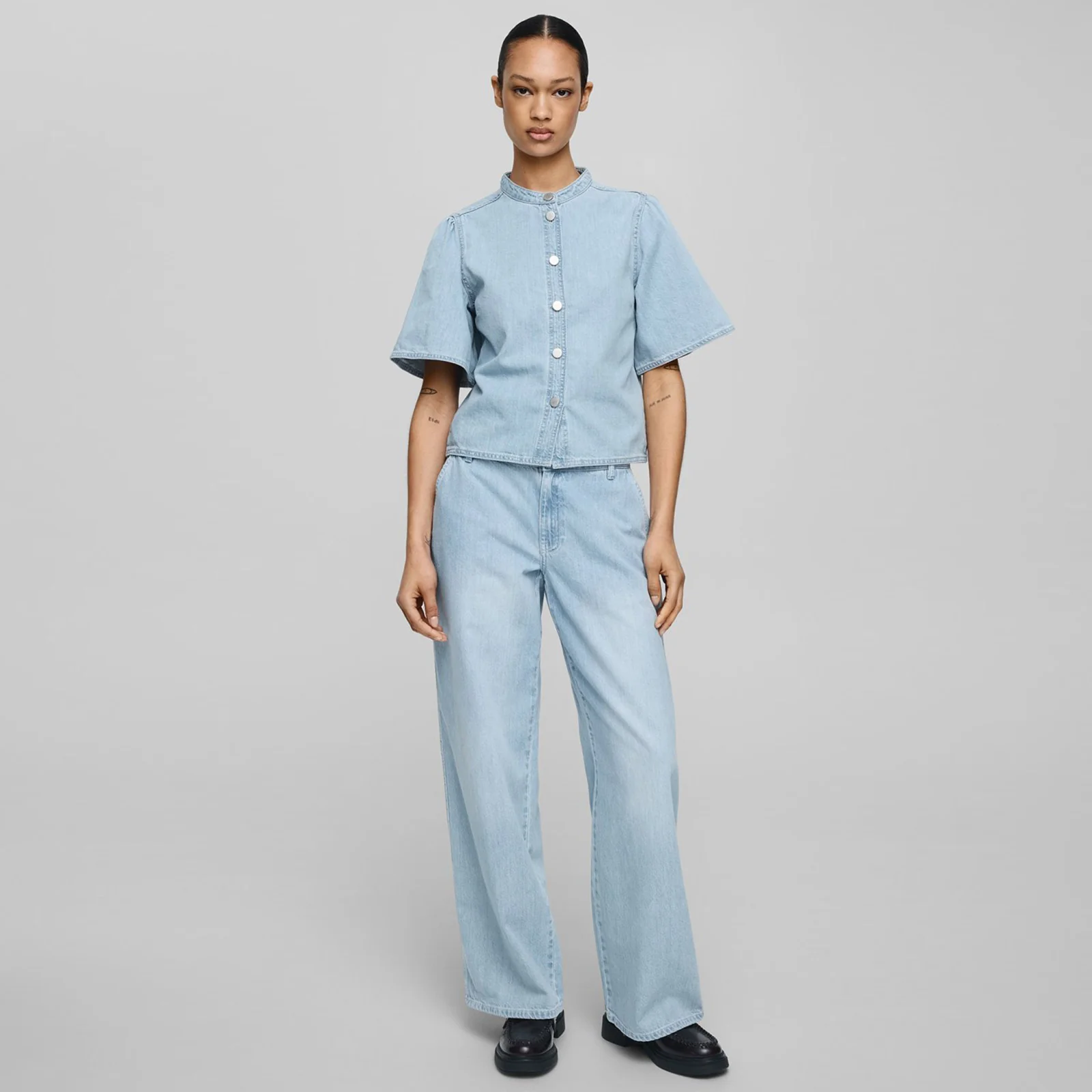 MSCHIngrid Lis HW Wide Jeans light blue wash