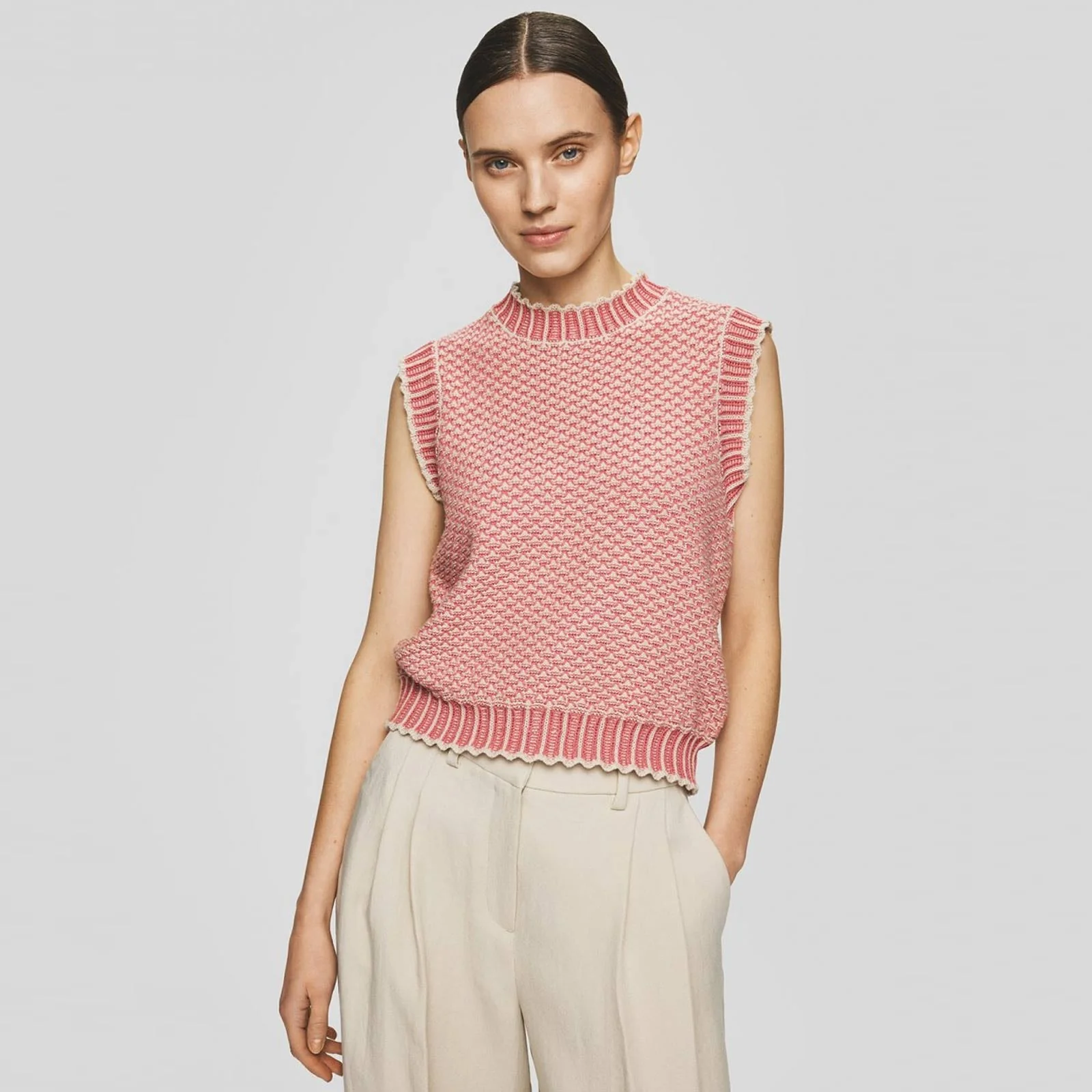 MSCHPilla Vest oatmeal/faded rose