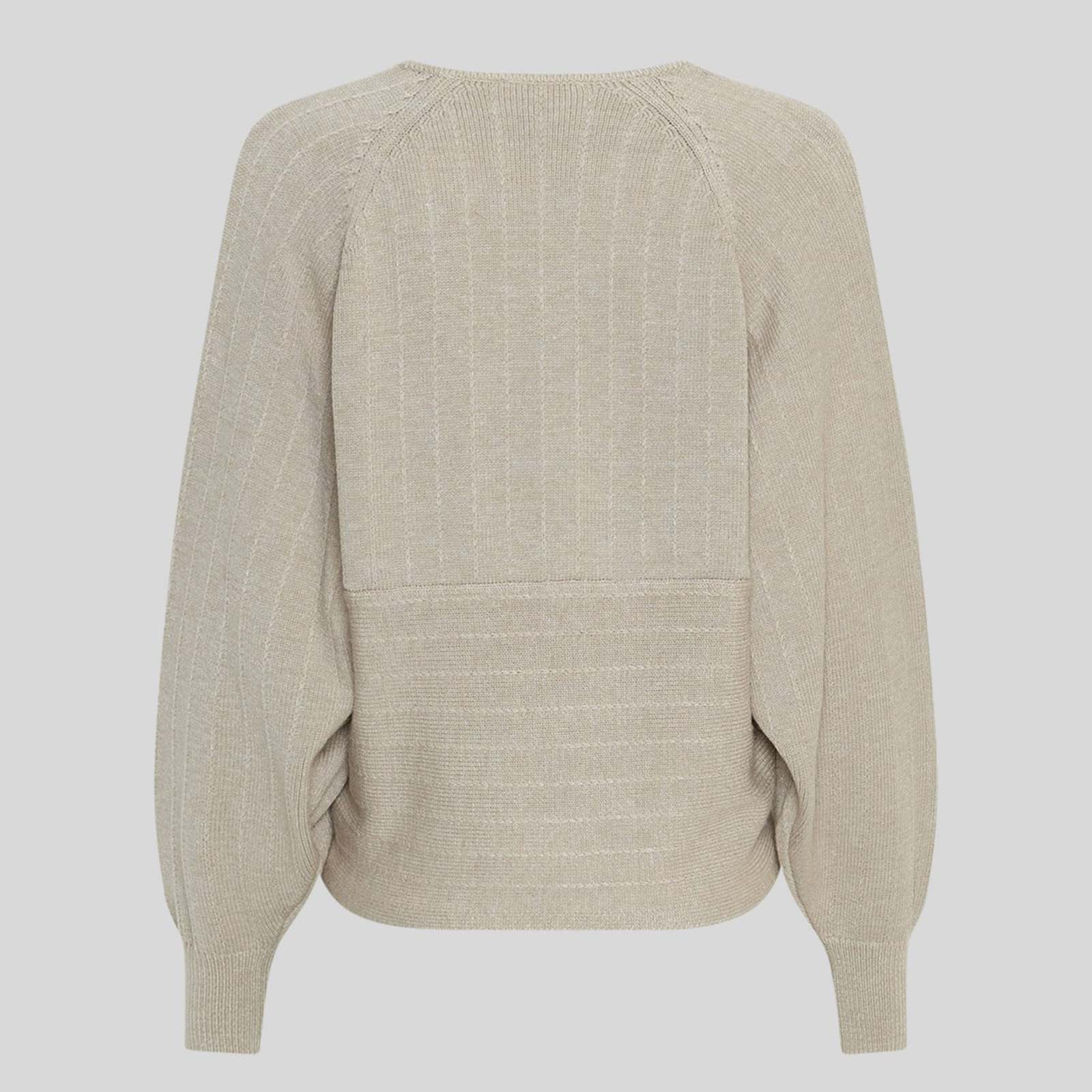 MSCHZine Rachelle Wrap Pullover warm light grey melange - Image 3