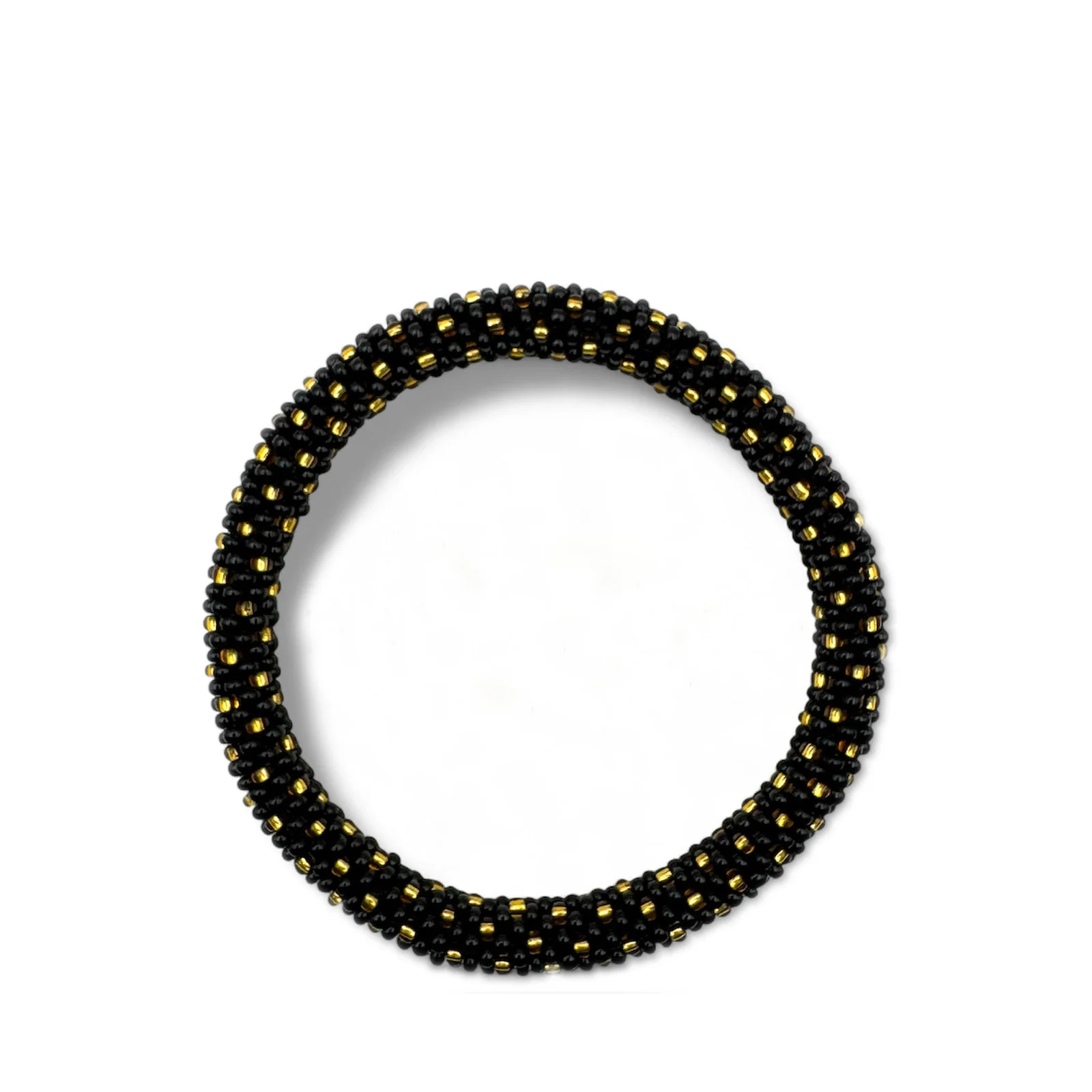 Nepalese Bracelet black/gold beads N22
