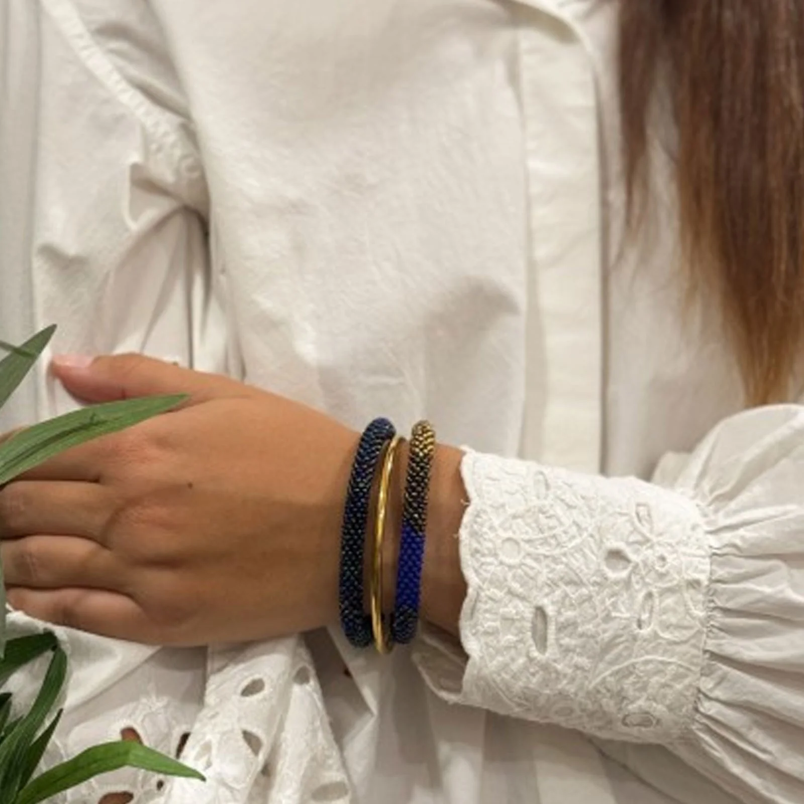 Nepalese Bracelet blue rainbow B44 - Image 3