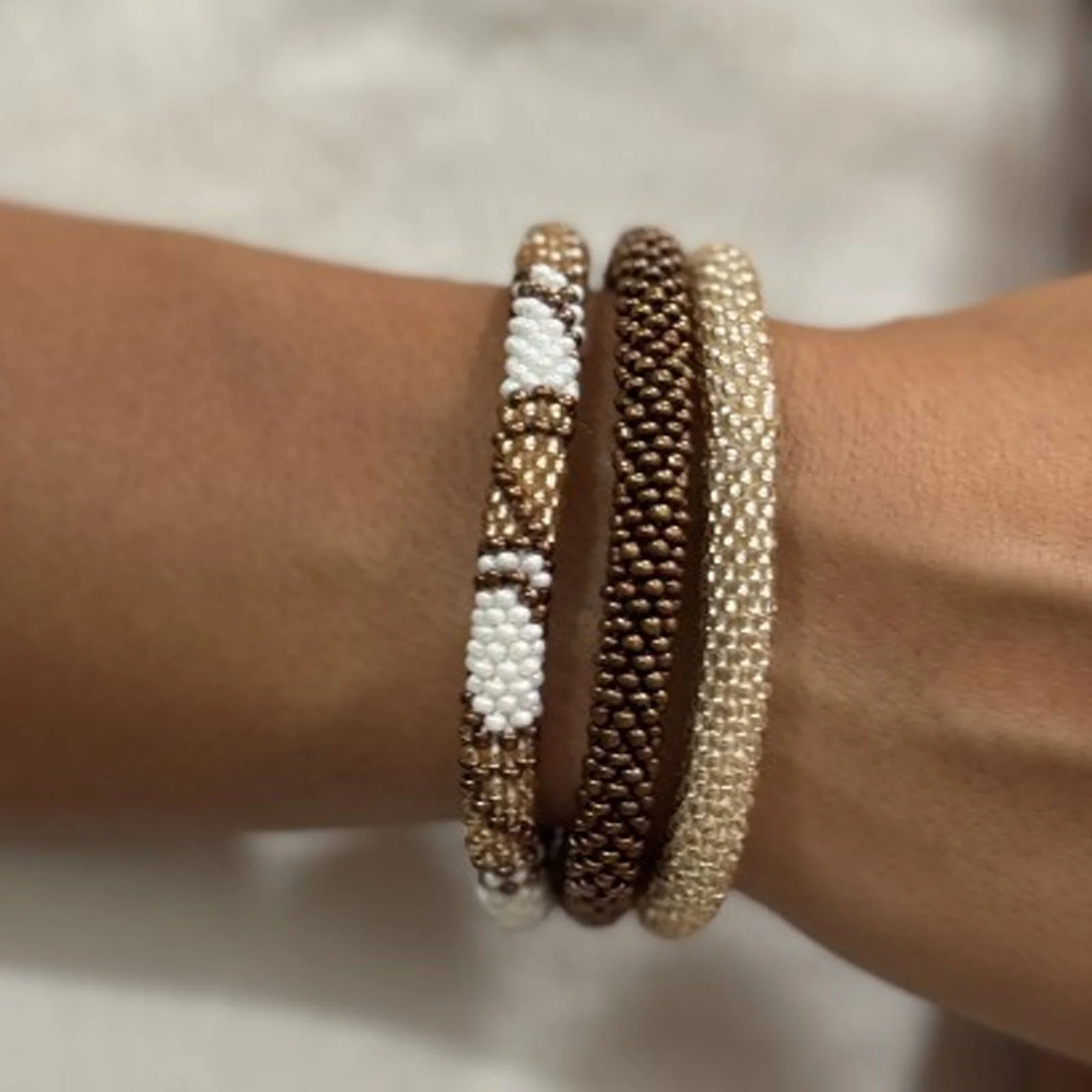 Nepalese Bracelet champagne pattern B31 - Image 2
