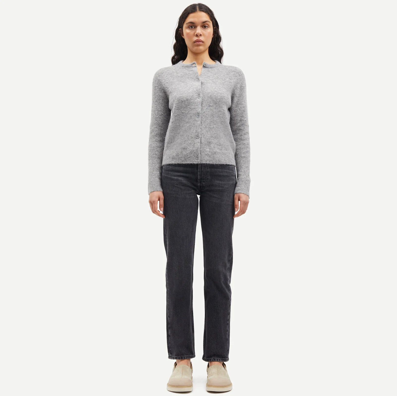 Nor Short Cardigan 7355 grey mel - Image 2