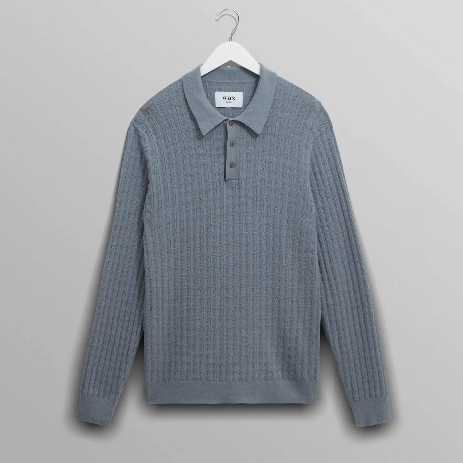 Oban Polo Diamond Stripe grey blue - Image 6