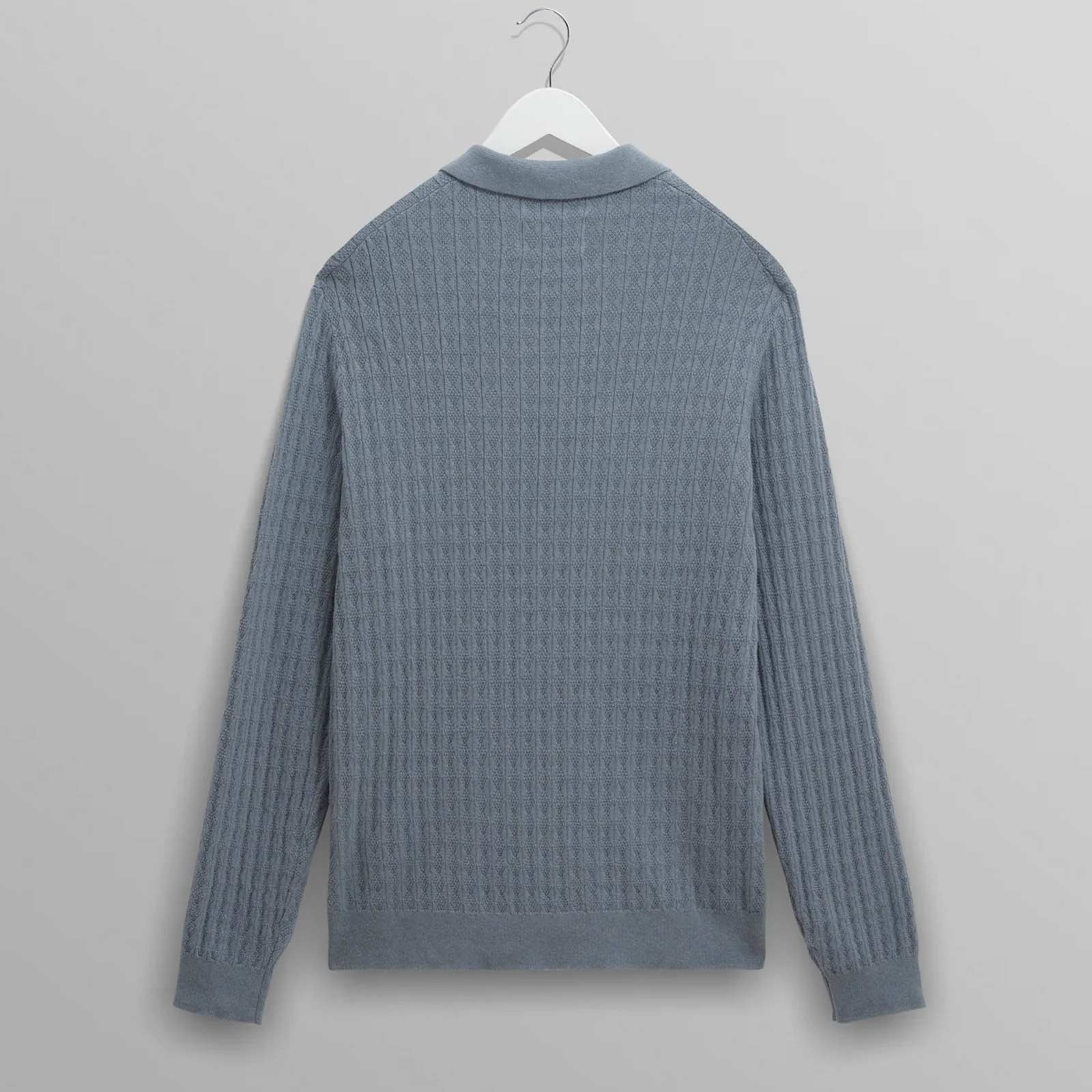 Oban Polo Diamond Stripe grey blue - Image 7