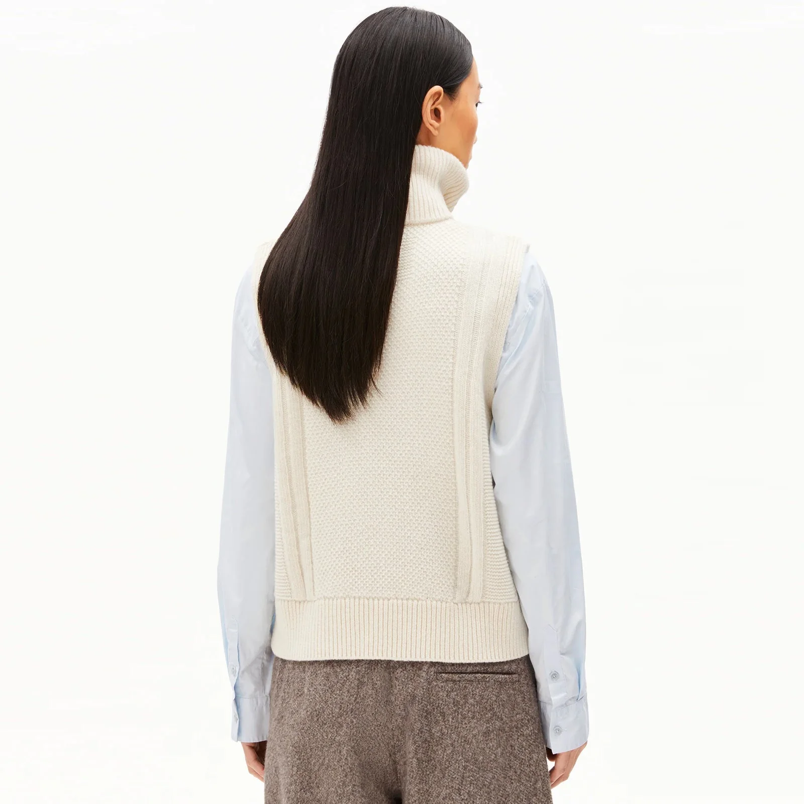Olaiaas Cable Zip S/S Jumper oatmilk - Image 2