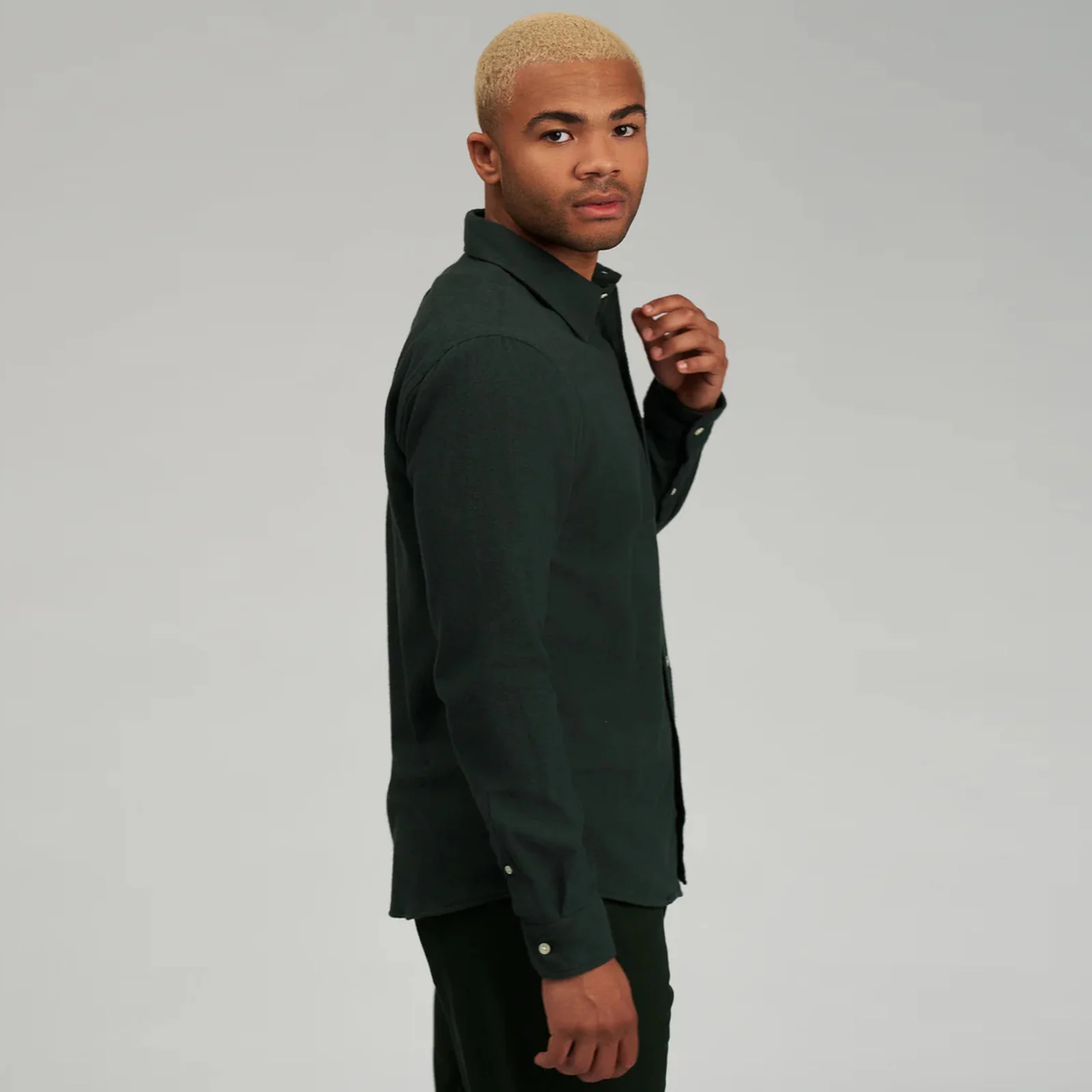 Organic Flannel Shirt deep black - Image 3