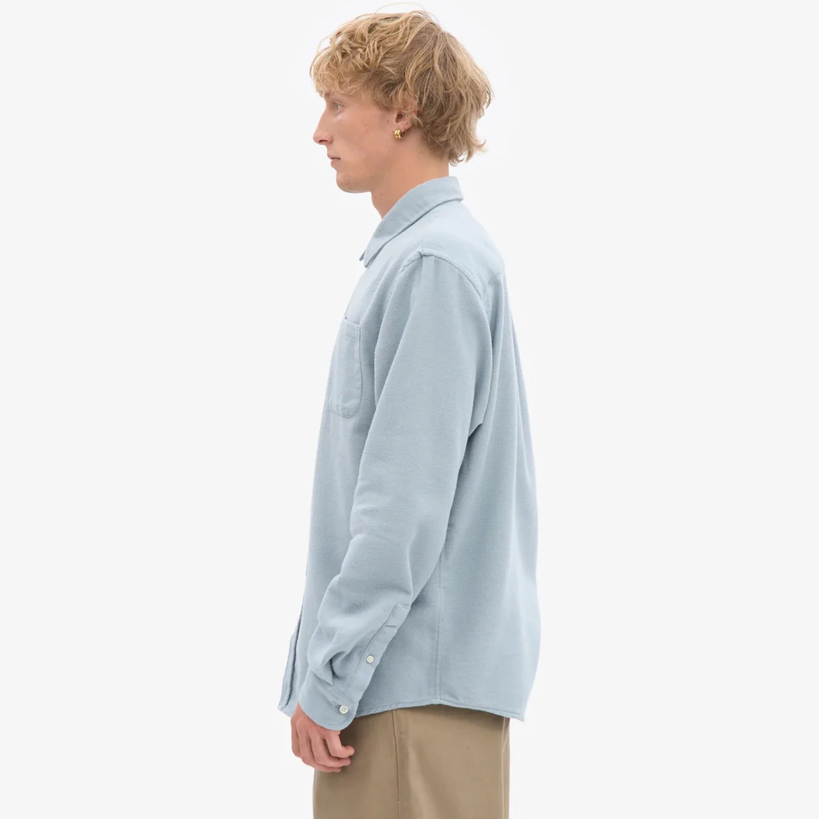Organic Flannel Shirt steel blue - Image 2