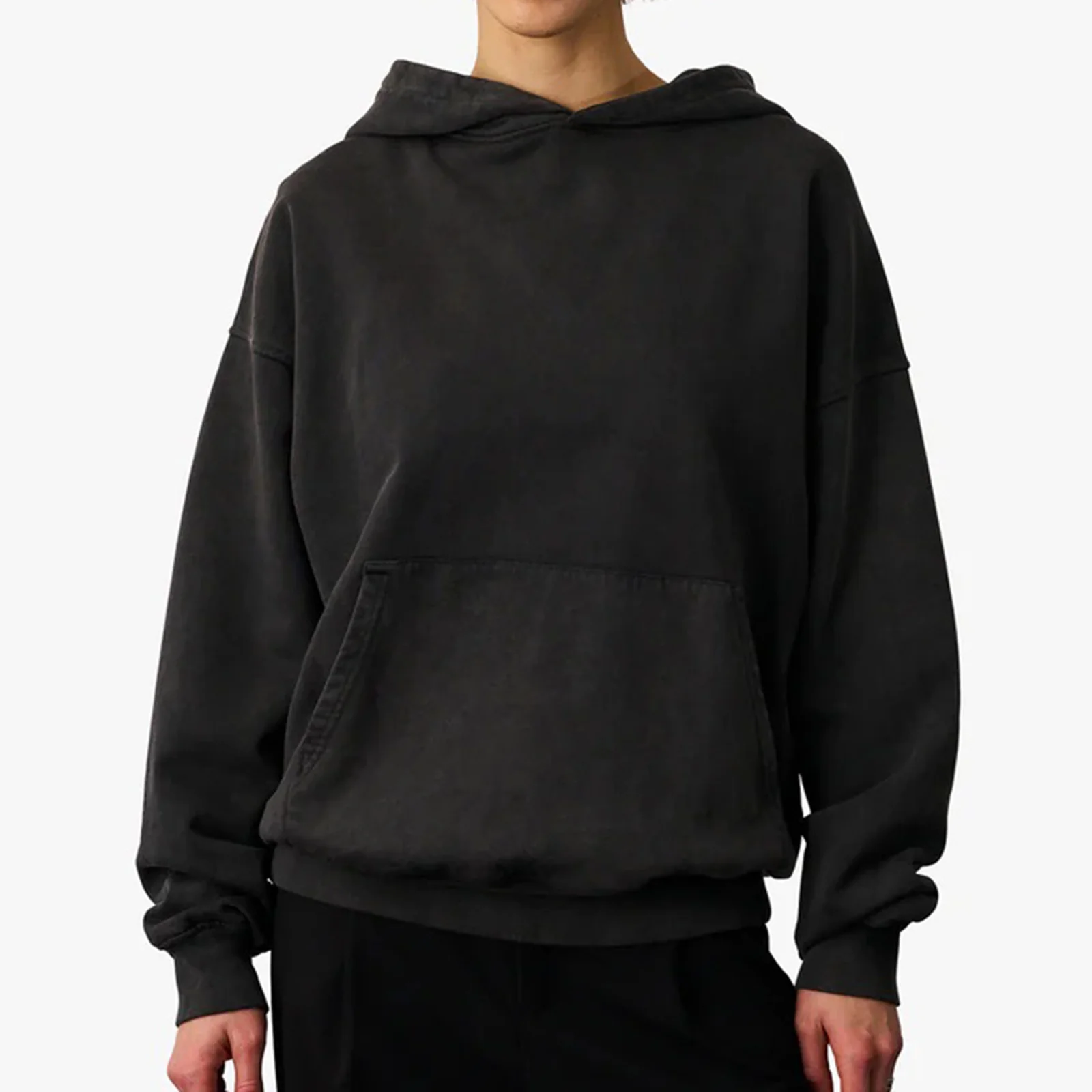 Organic Oversized Hood faded black - Image 2