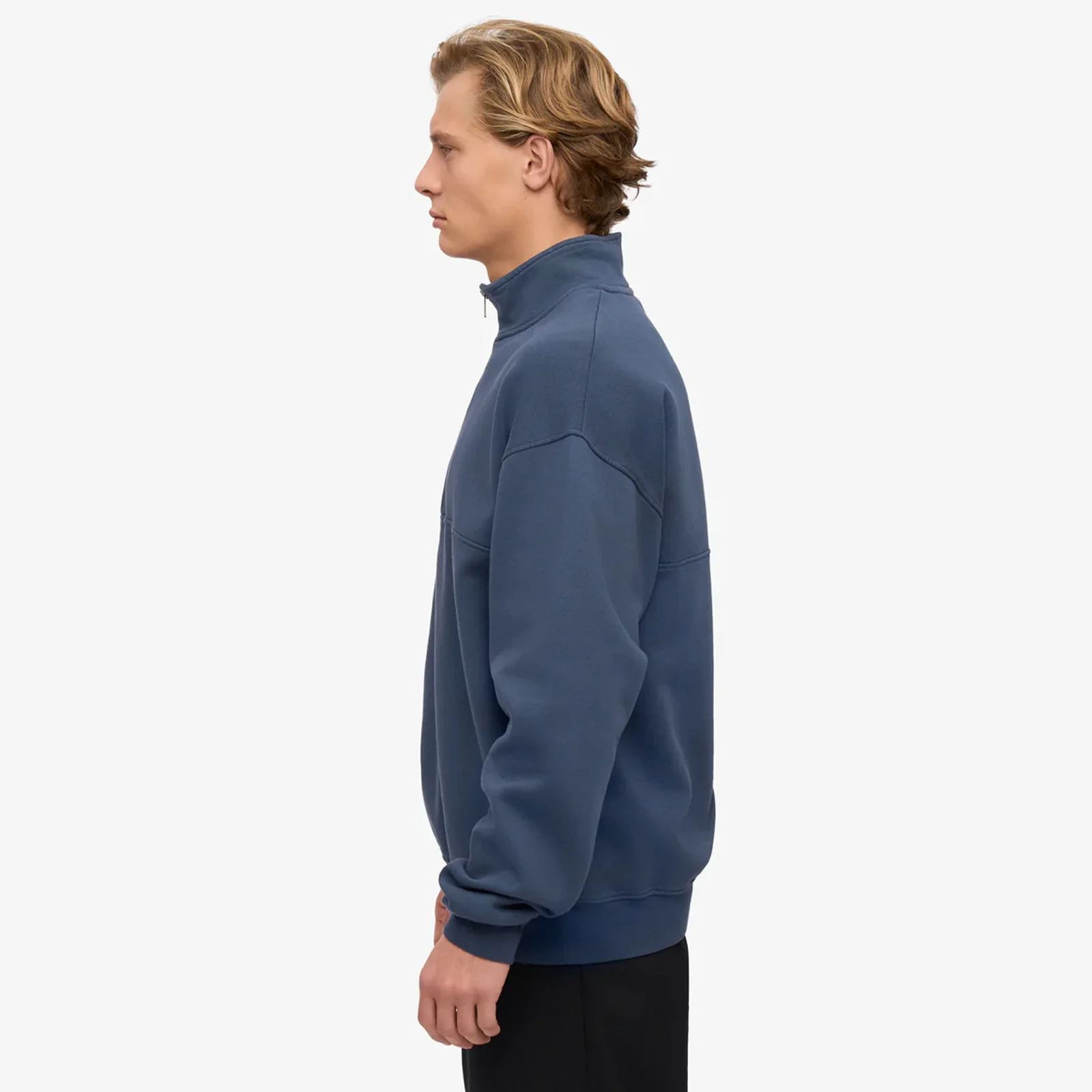 Organic Quarter Zip petrol blue - Image 3