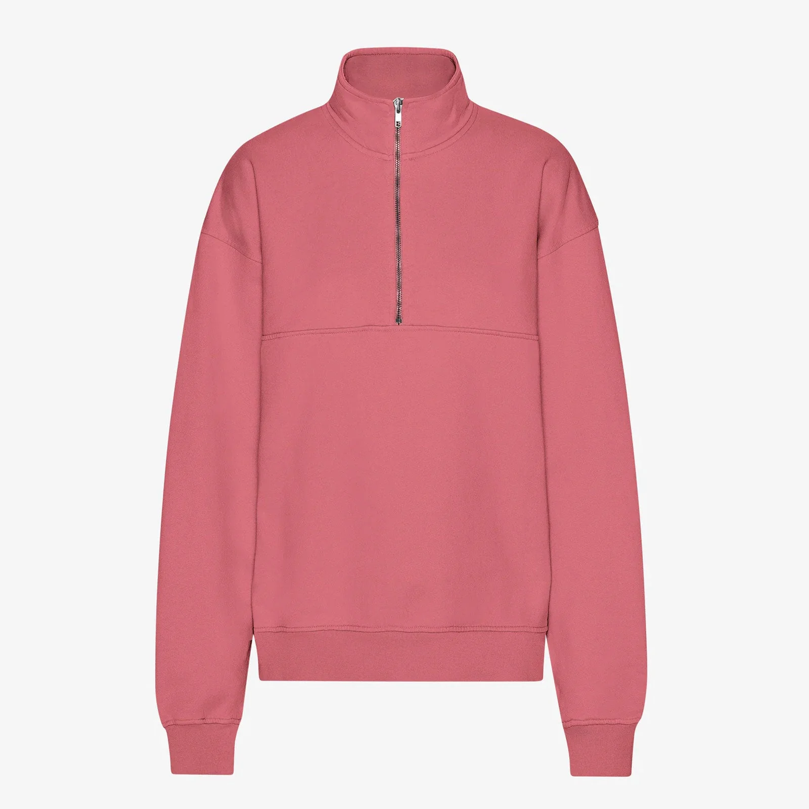 Organic Quarter Zip raspberry pink
