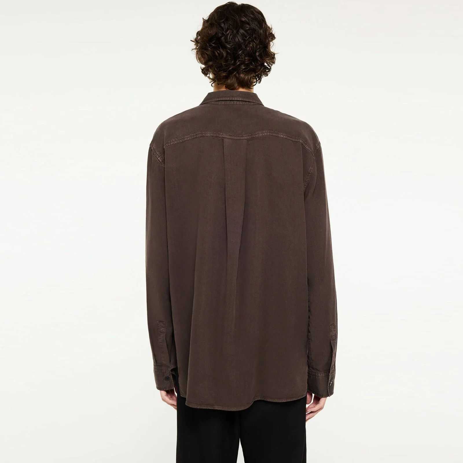 Ossian Tencel Shirt dark coffee - Image 2