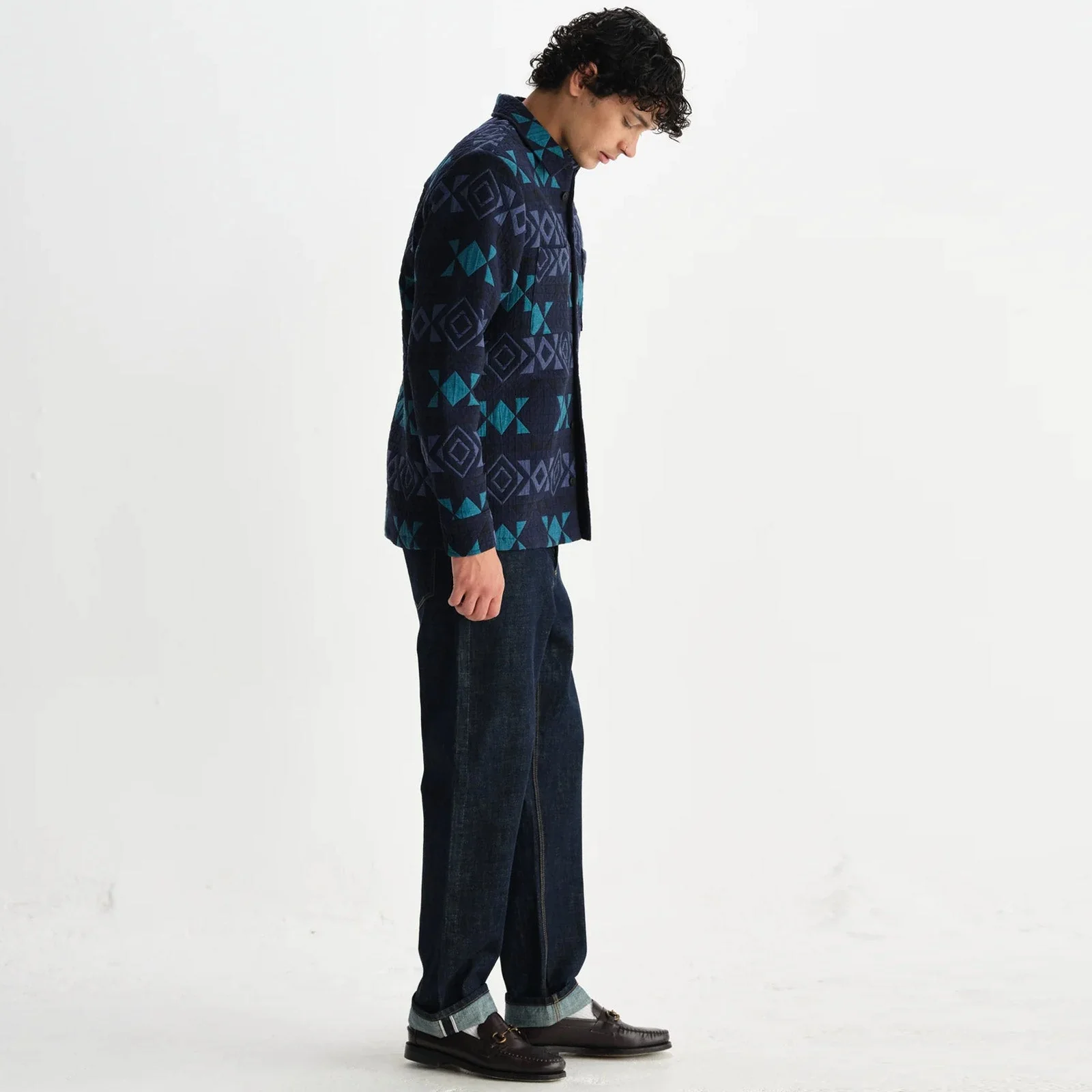 Otto Overshirt  Blanket Quilt navy/teal - Image 3