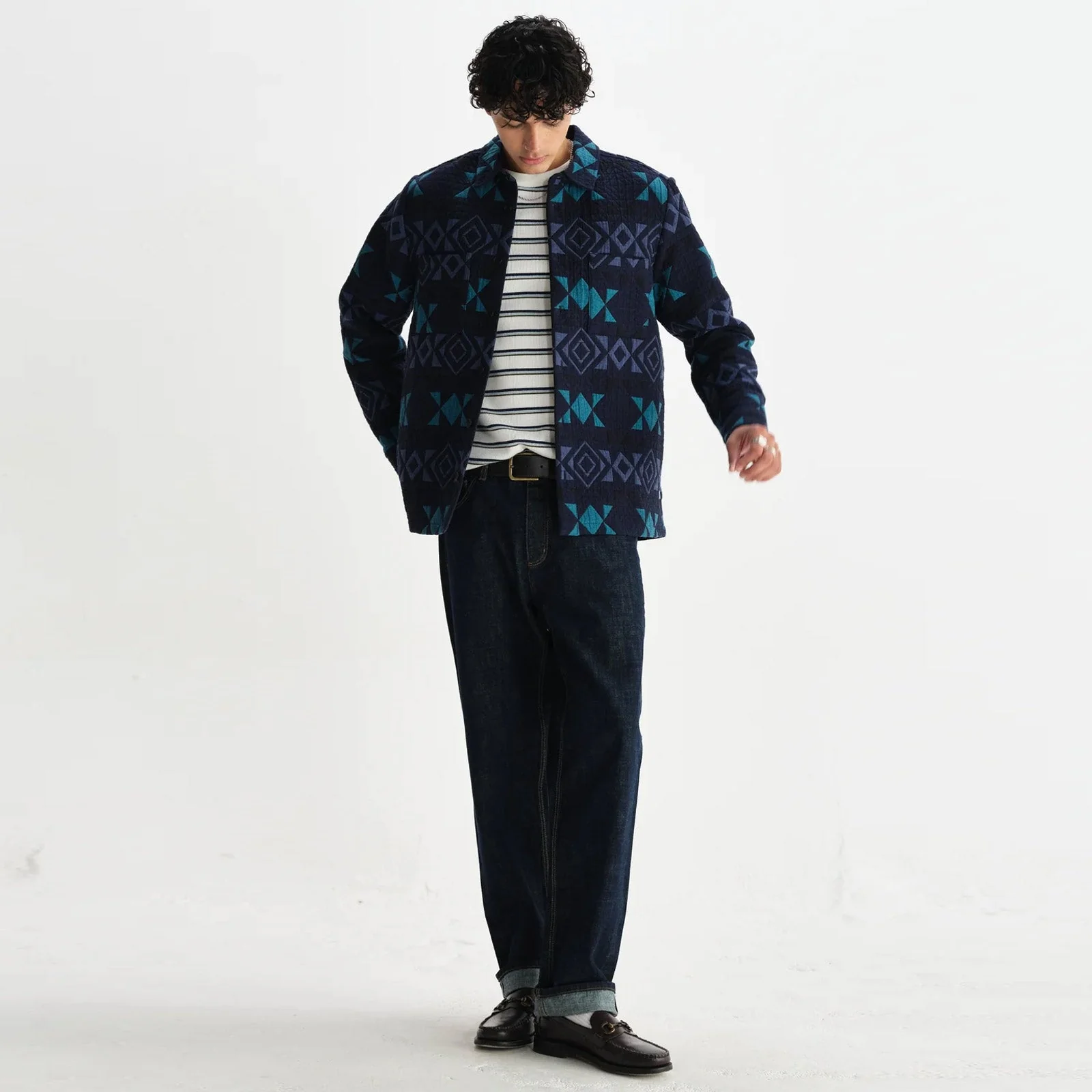 Otto Overshirt  Blanket Quilt navy/teal - Image 4
