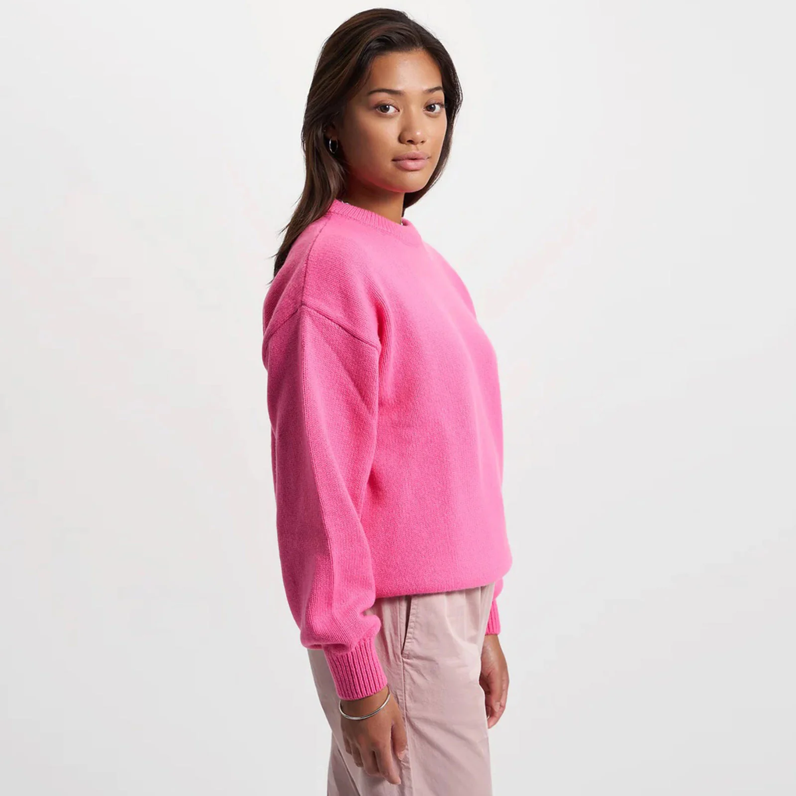 Oversized Merino Wool Crew bubblegum pink - Image 2
