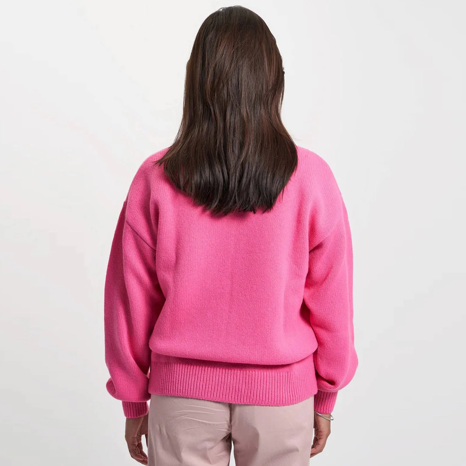 Oversized Merino Wool Crew bubblegum pink - Image 3