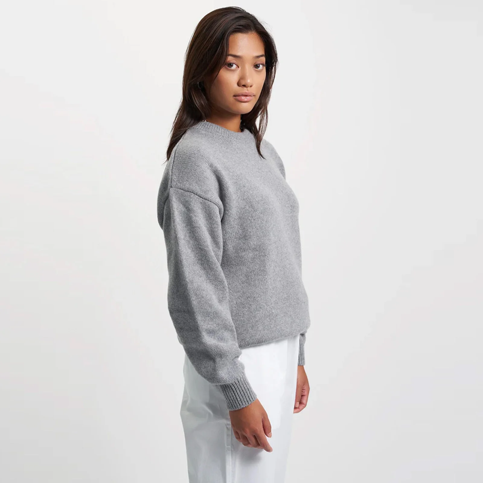 Oversized Merino Wool Crew heather grey - Image 3