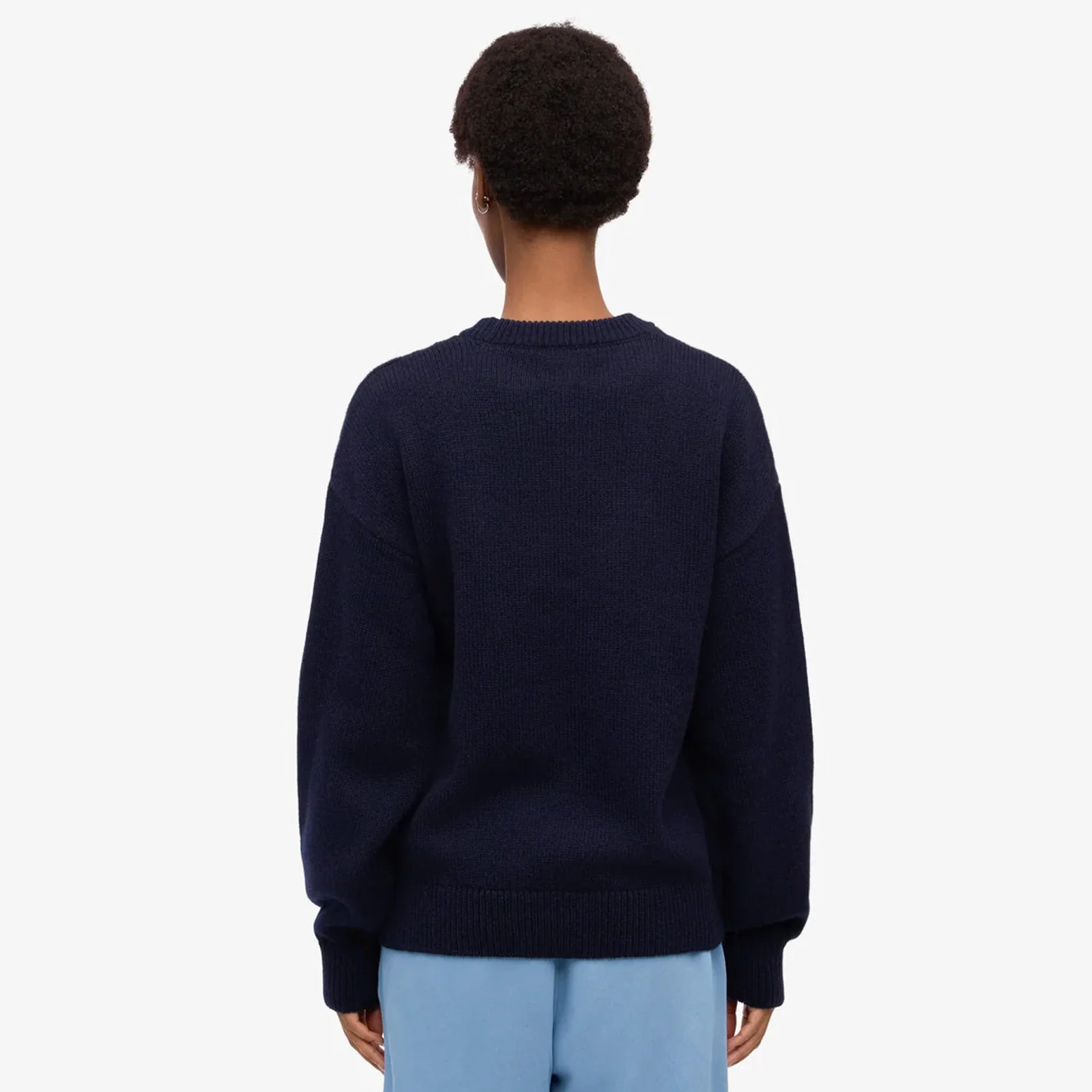 Oversized Merino Wool Crew navy blue - Image 2