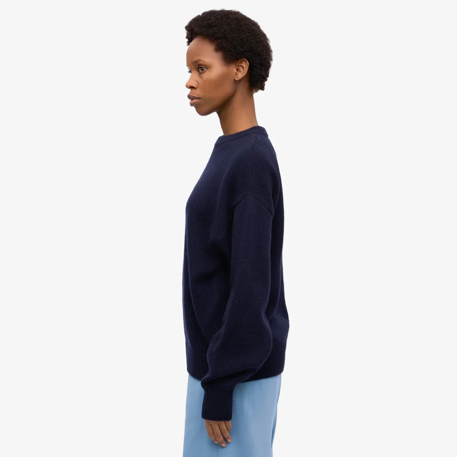 Oversized Merino Wool Crew navy blue - Image 4