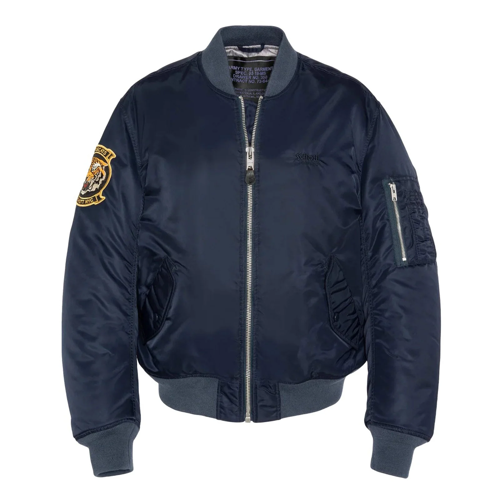 Oversized Unisex Souvenir Bomber dark navy