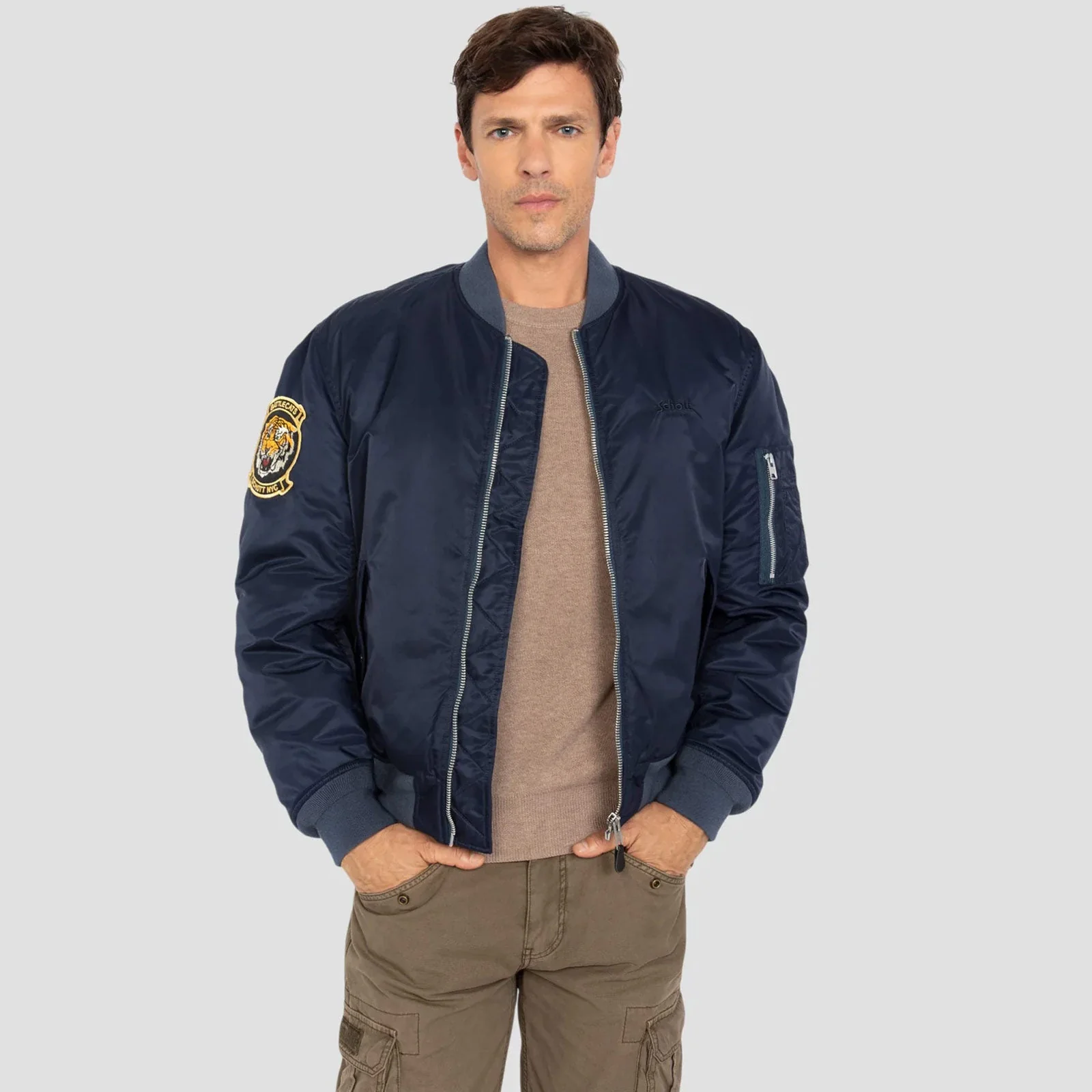 Oversized Unisex Souvenir Bomber dark navy - Image 6