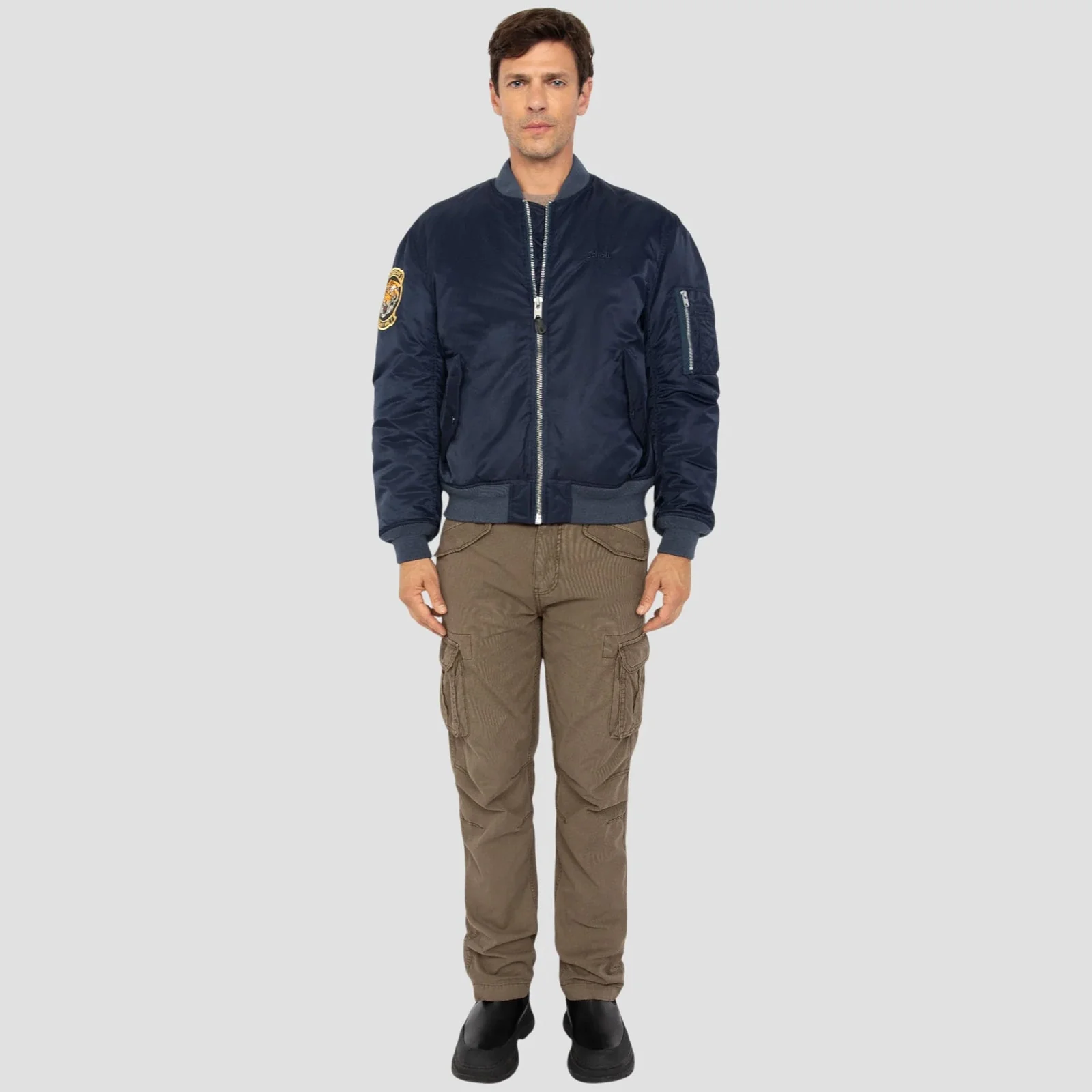 Oversized Unisex Souvenir Bomber dark navy - Image 7